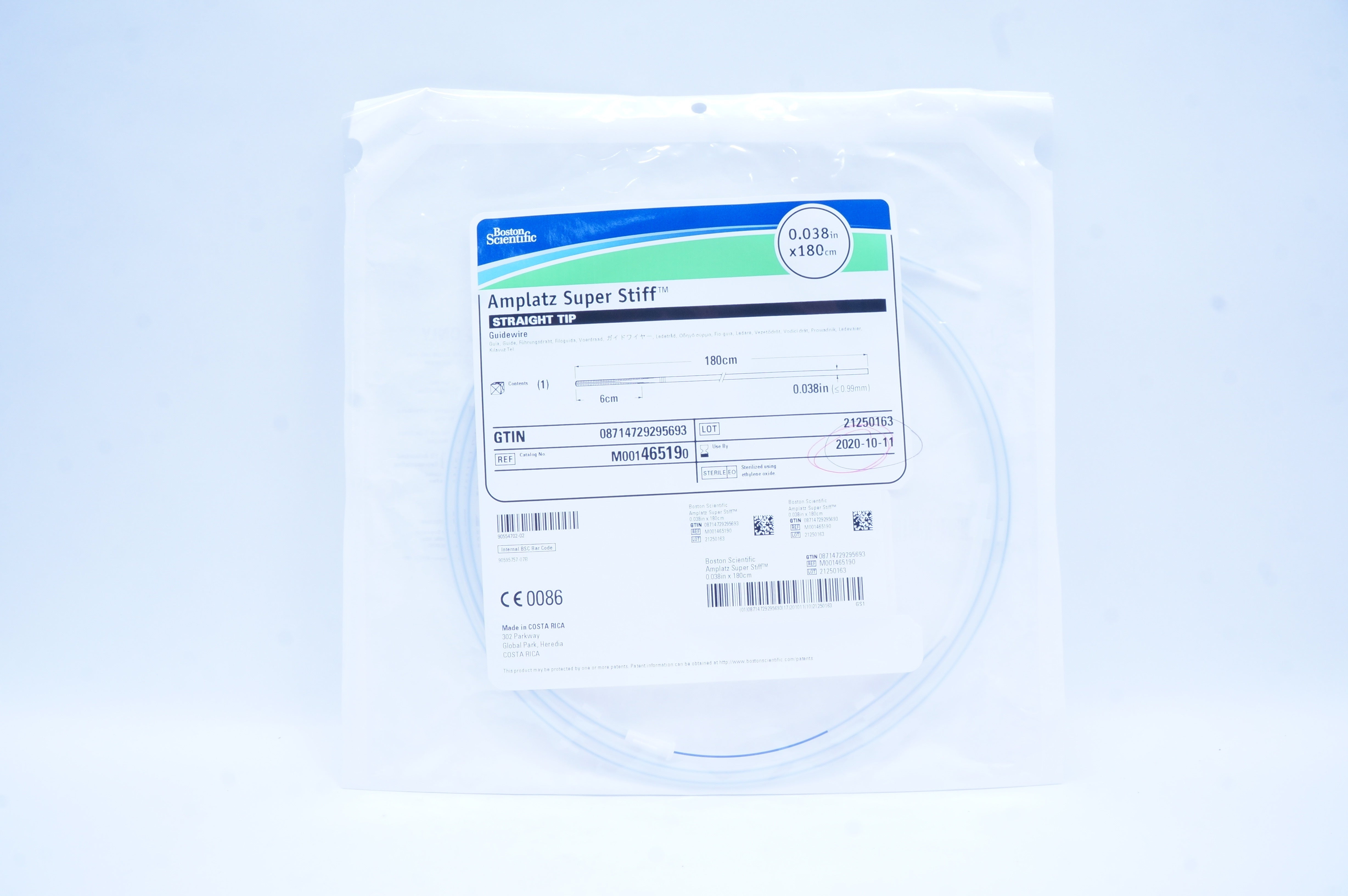 Boston Scientific M001465190 Amplatz Super Stiff Guidewire 0.038inch x 180cm (x)