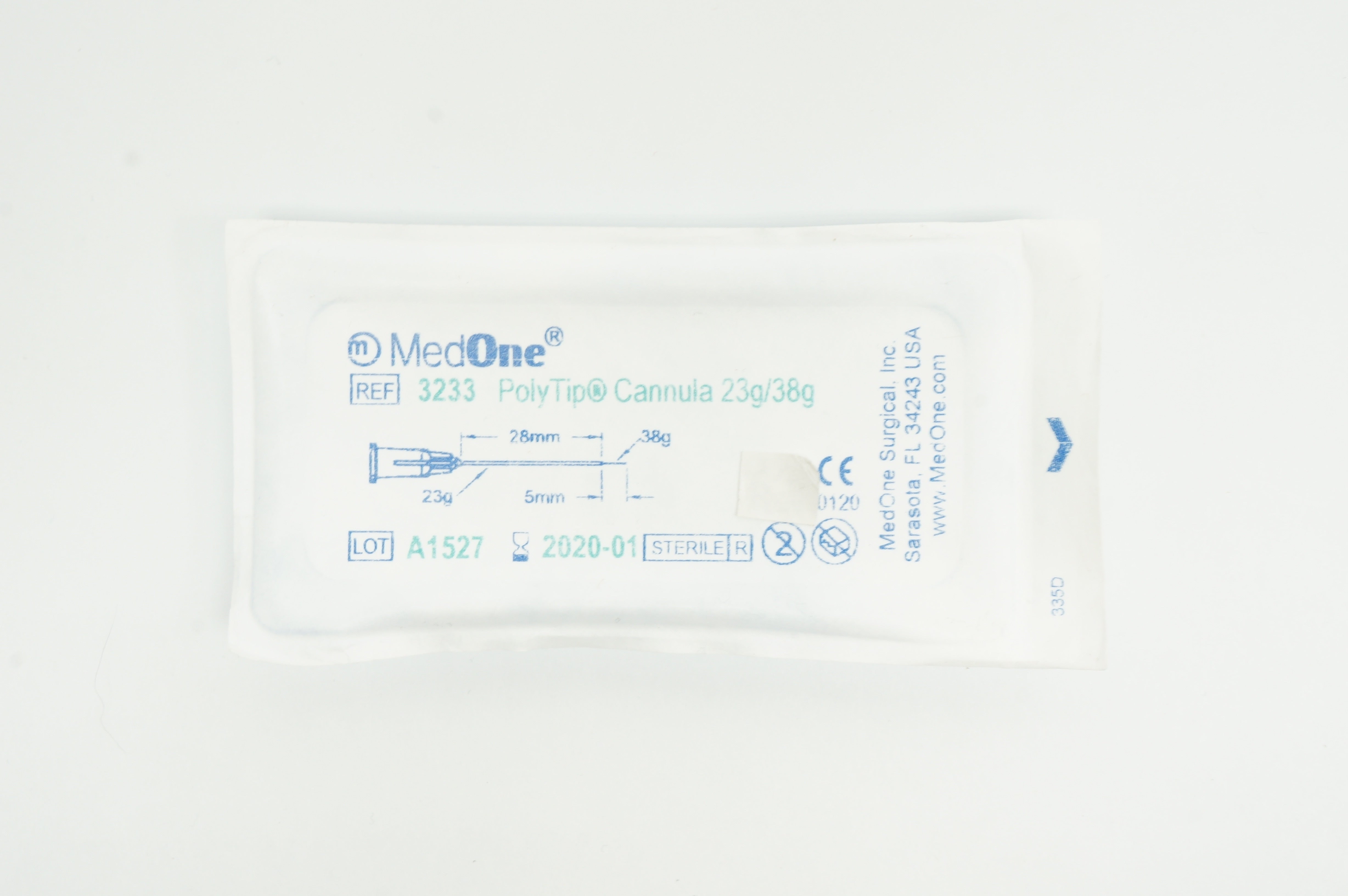 MedOne 3233 PolyTip Cannula 23g/38g 28mm x 5mm (x)