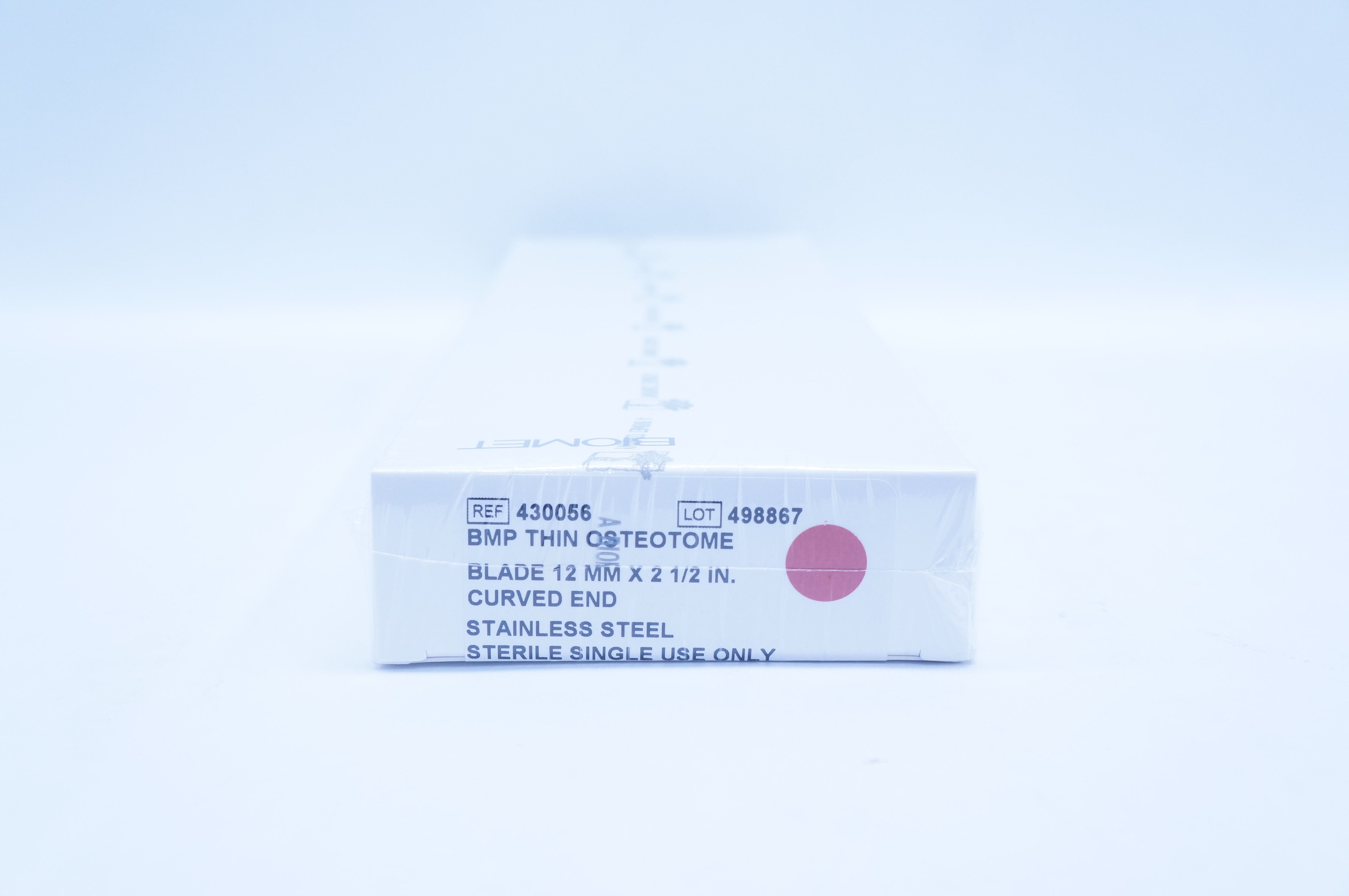 Biomet 430056 BMP Thin Osteotome, Curved End, Blade 12mm x 2-1/2inch