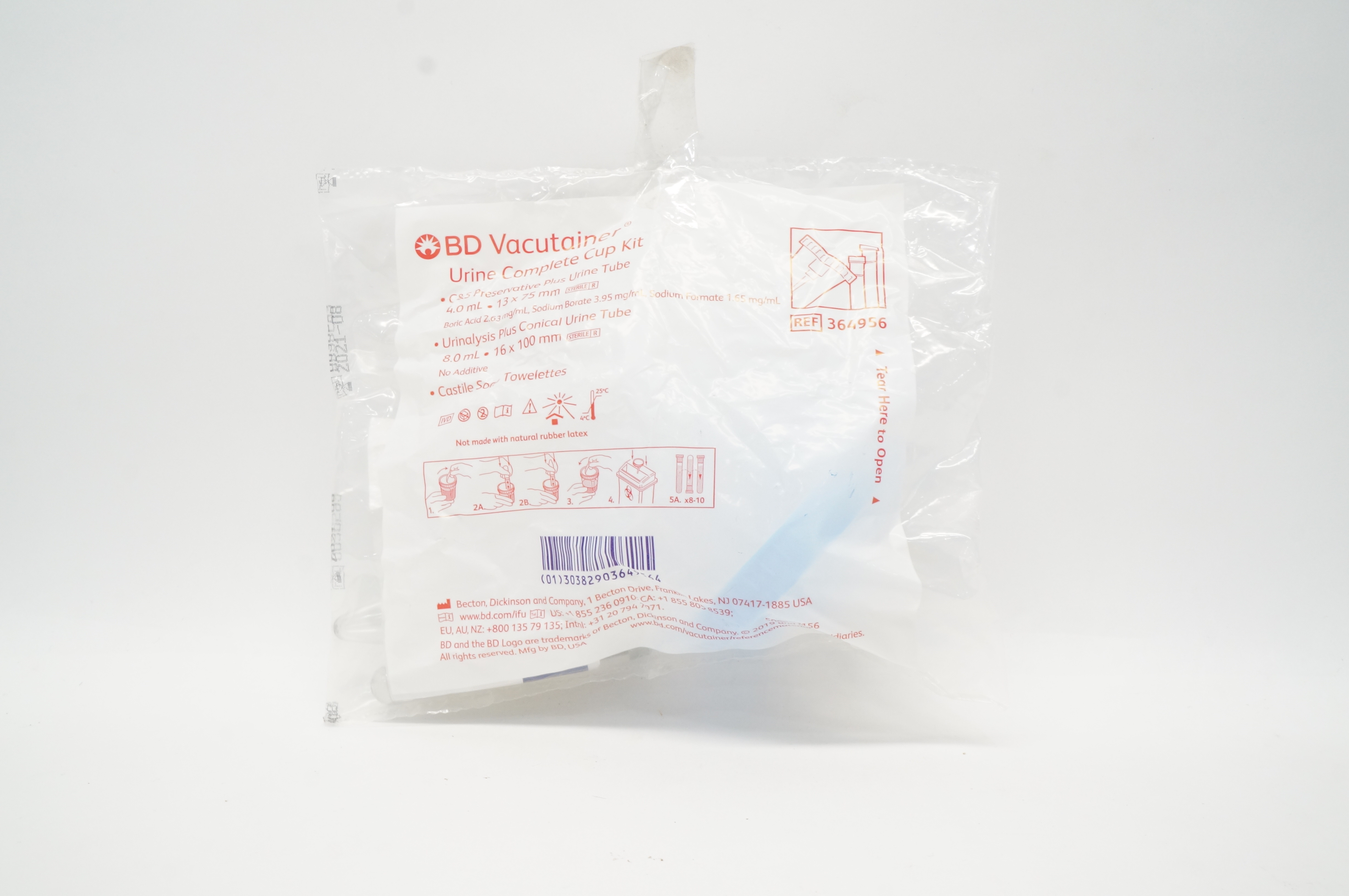 BD 364956 Vacutainer Urine Complete Cup Kit (x)