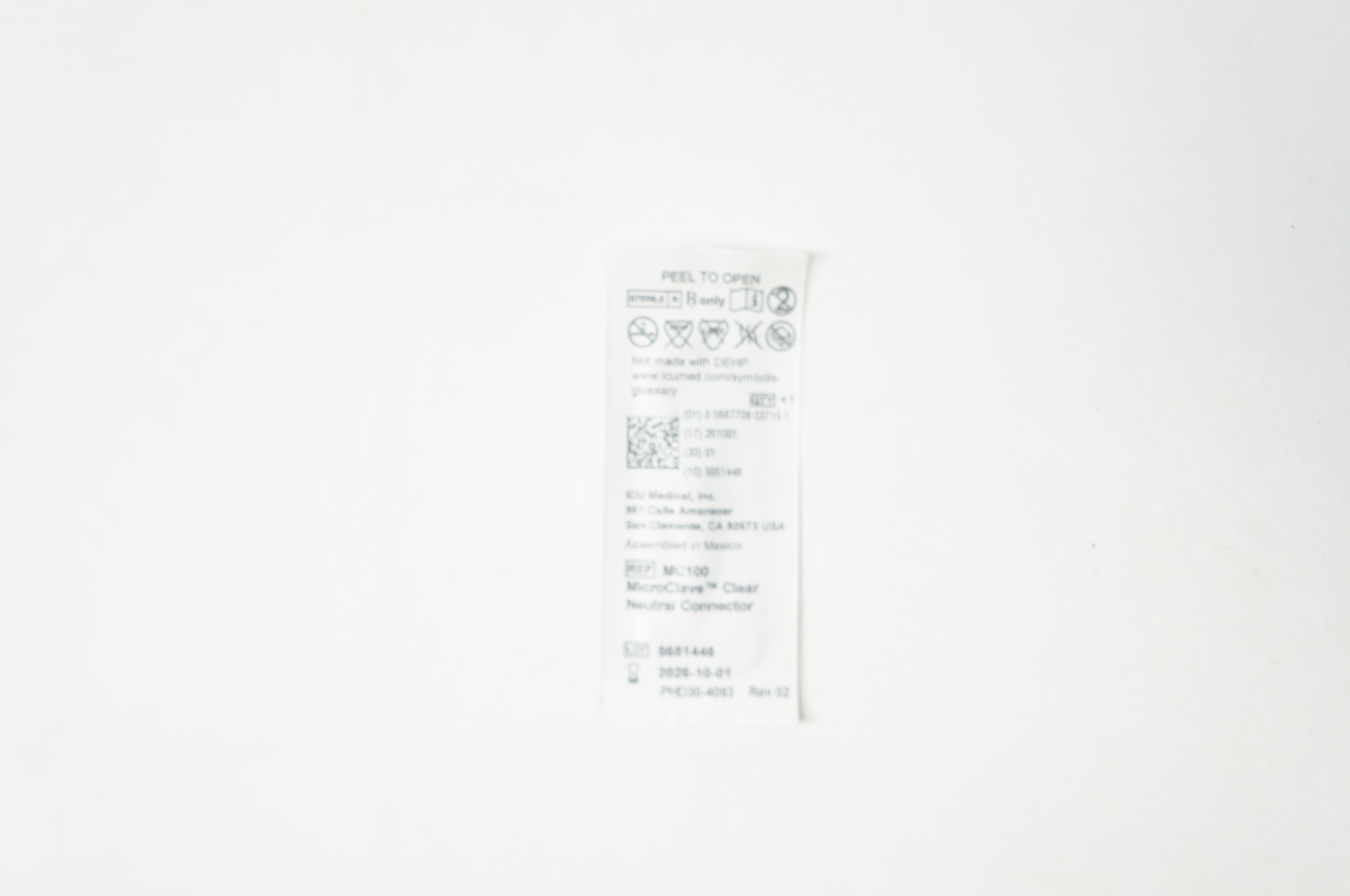 ICU Medical MC100 MicroClave Clear Neutral Connector