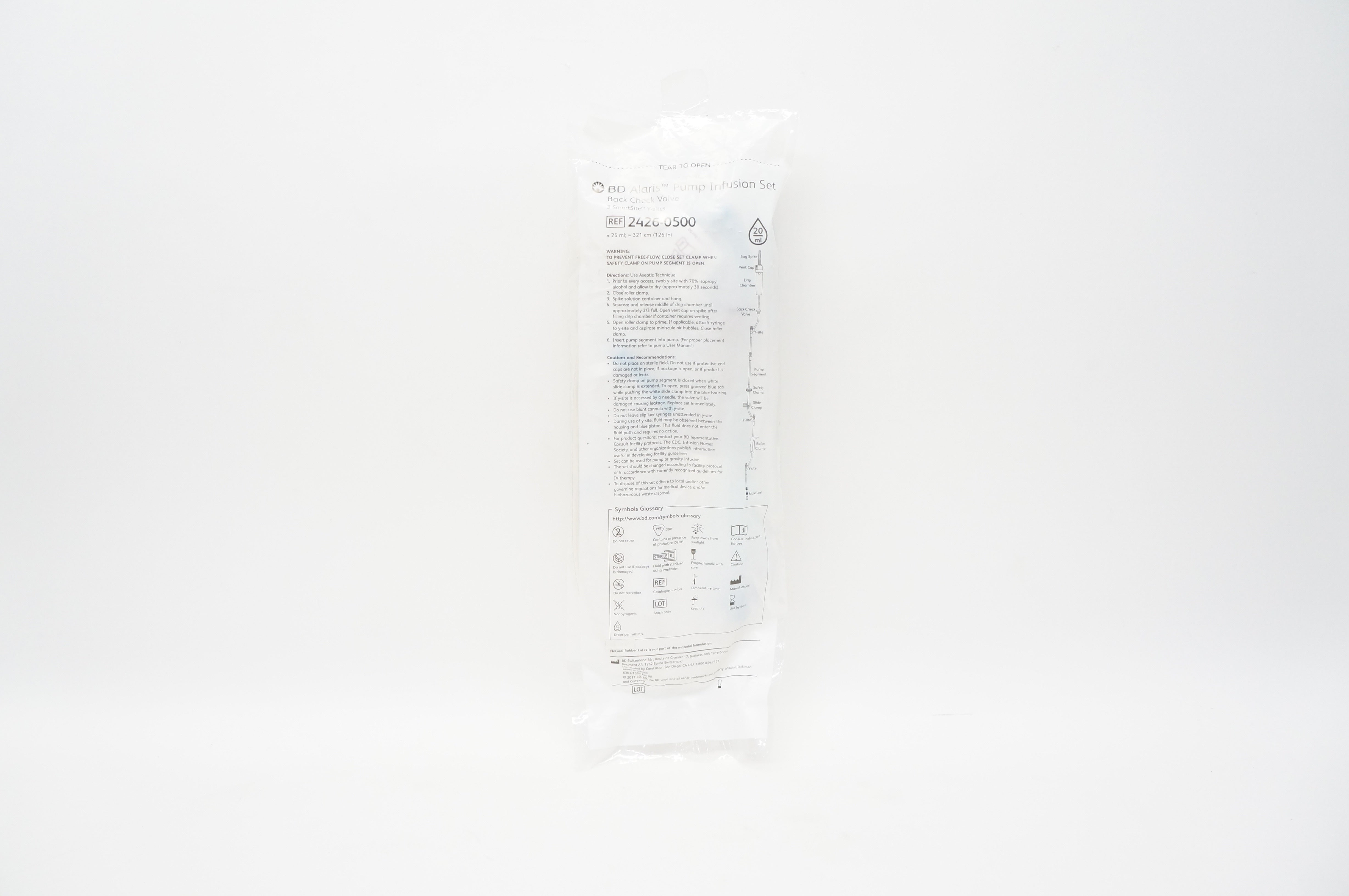 BD 2426-0500 Alaris Pump Infusion Set 20 ml x 126 inch (x)