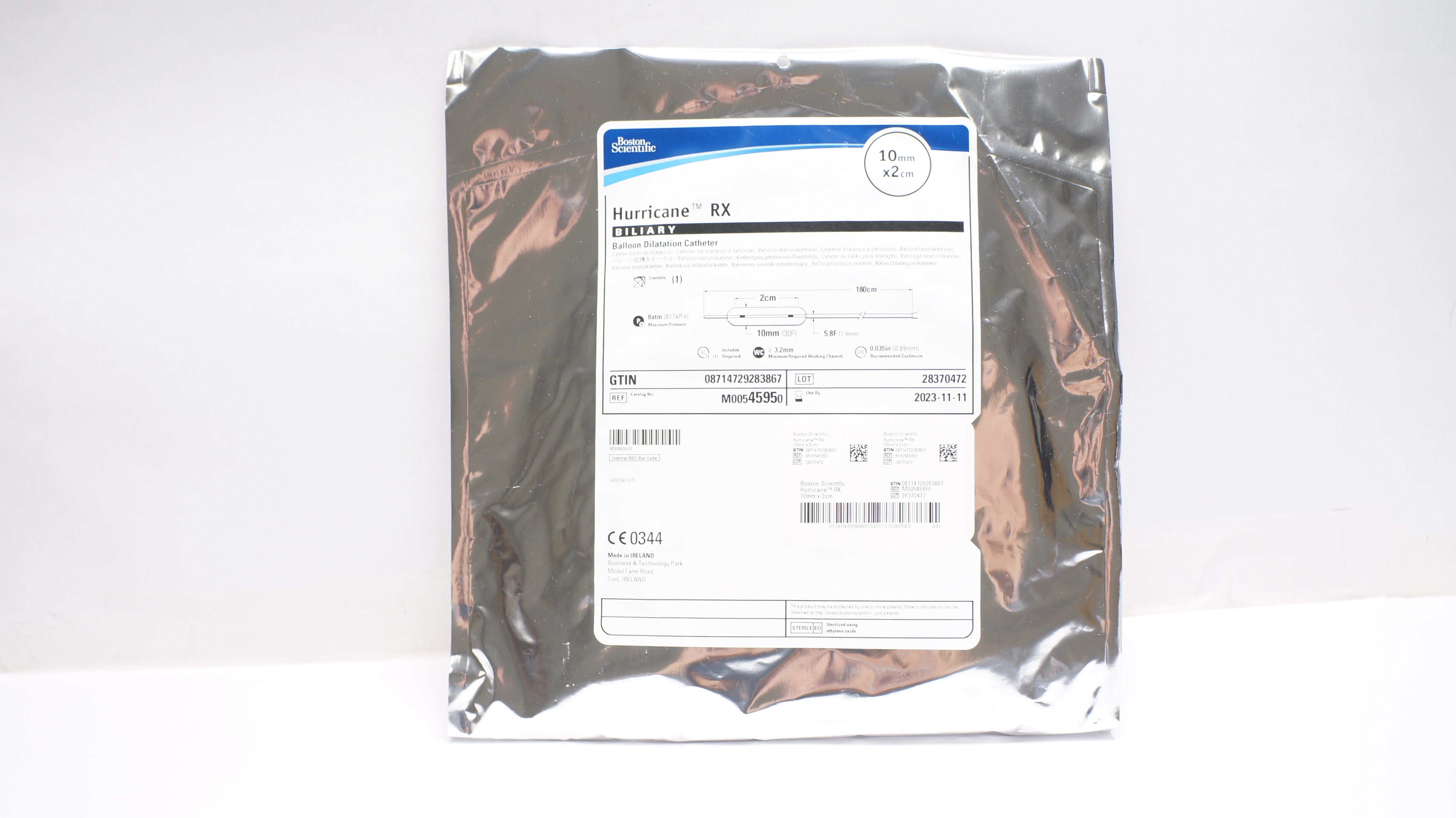 Boston Scientific 4595 Hurricane RX BiliaryBalloon Dilatation Cath.10mm x 2cm(x)