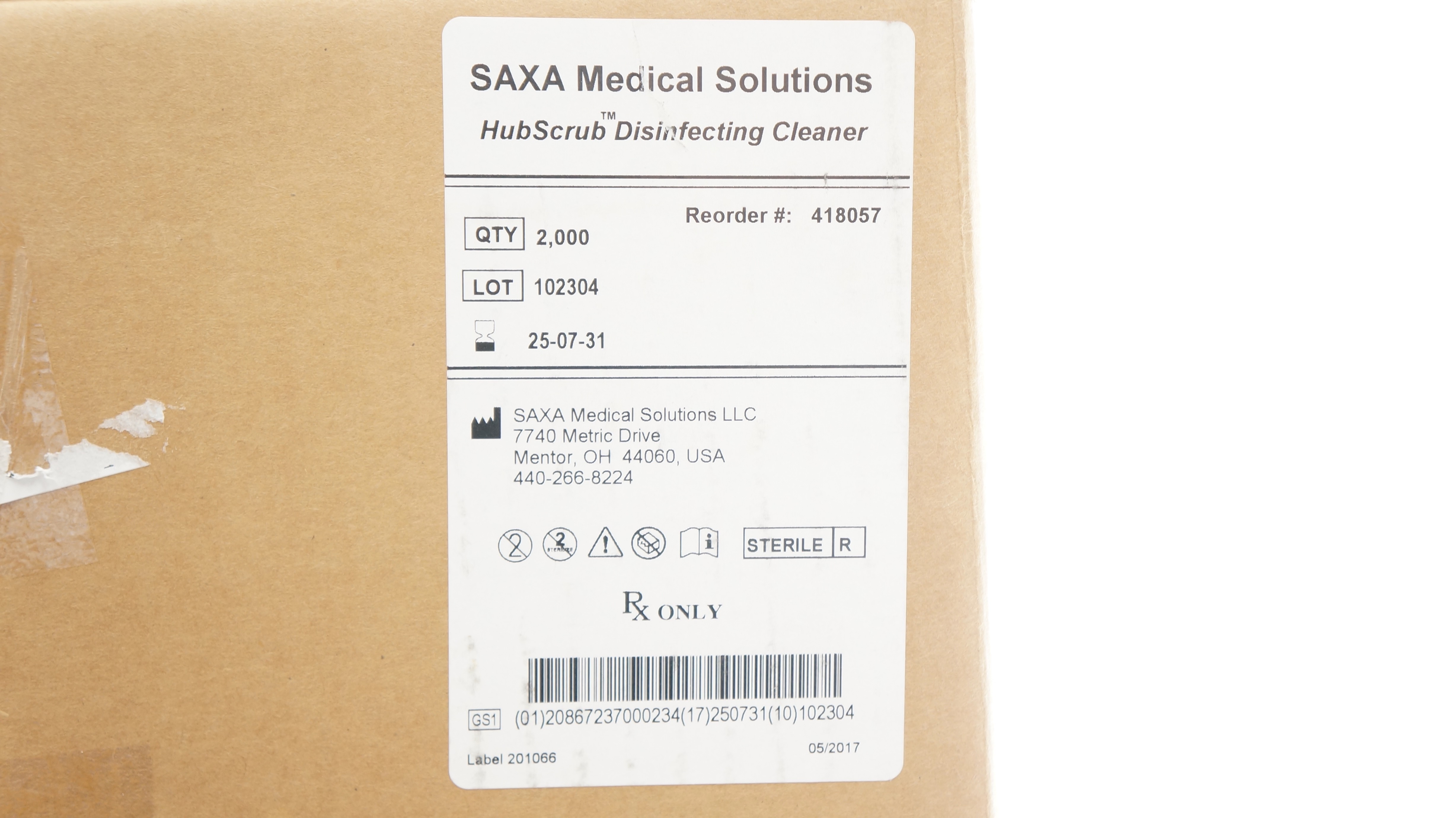 SAXA Medical Solutions 418057 HubSrub Disinfecting Cleaner - Case of 2000