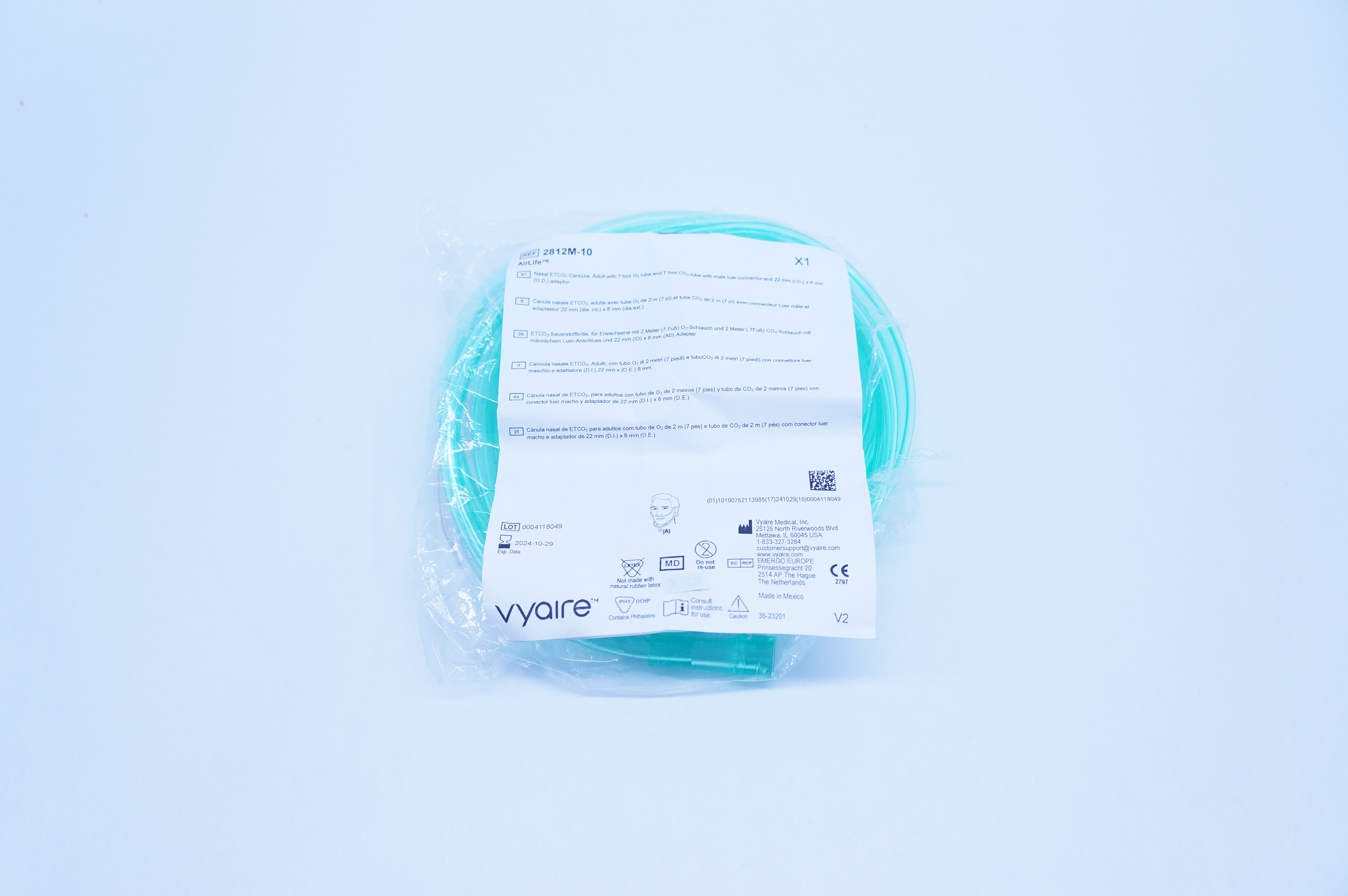 Vyaire 2812M-10 AirLife Nasal ETCO2 Cannula Adult