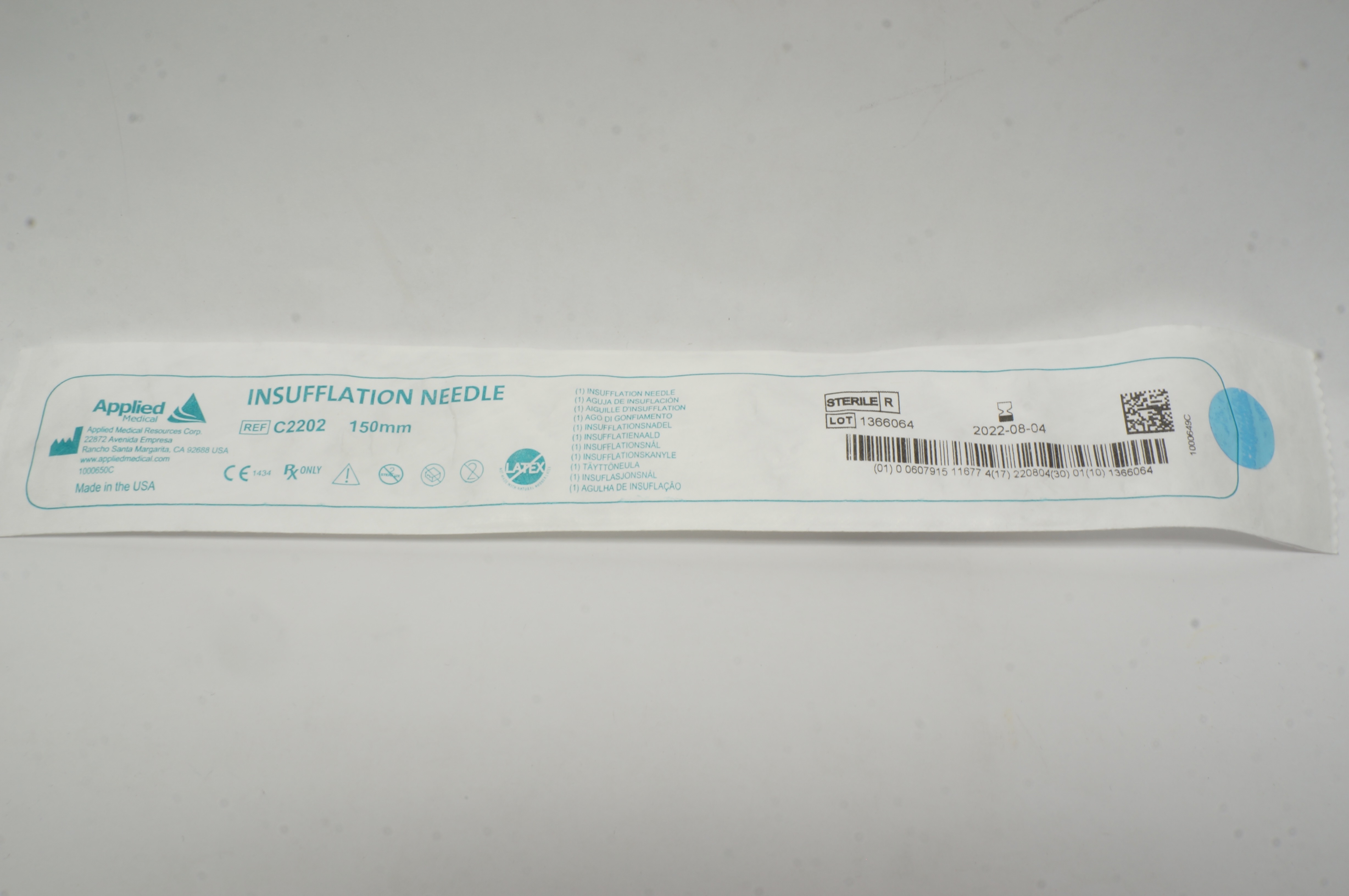 Applied Medical C2202 Insufflation Ndle. 150mm (x)