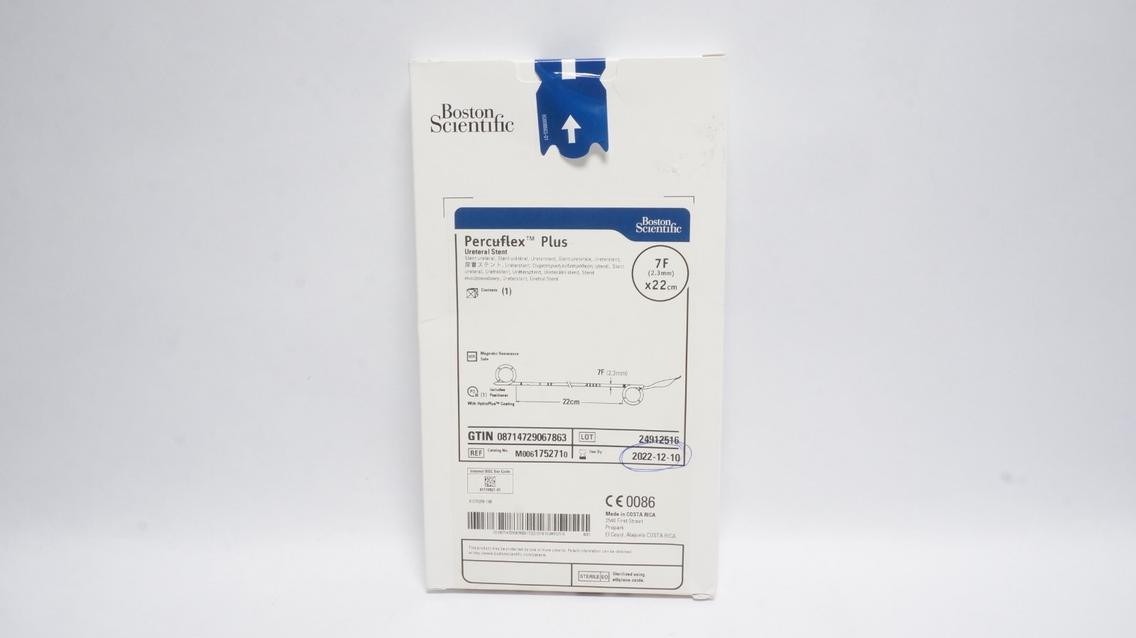 Boston Scientific M0061752710 Percuflex Plus Ureteral Stent 7F 22cm