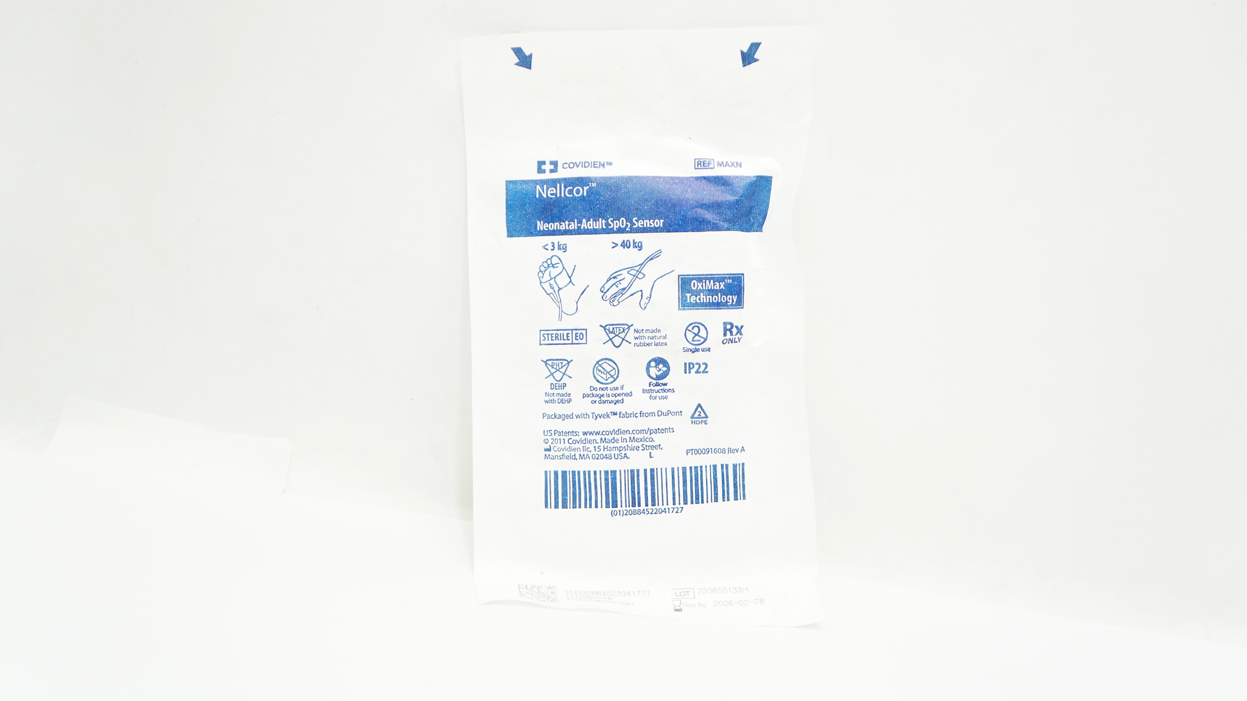 Covidien MAXN Nellcor Neonatal-Adult SpO₂ Sensor <3kg >40kg