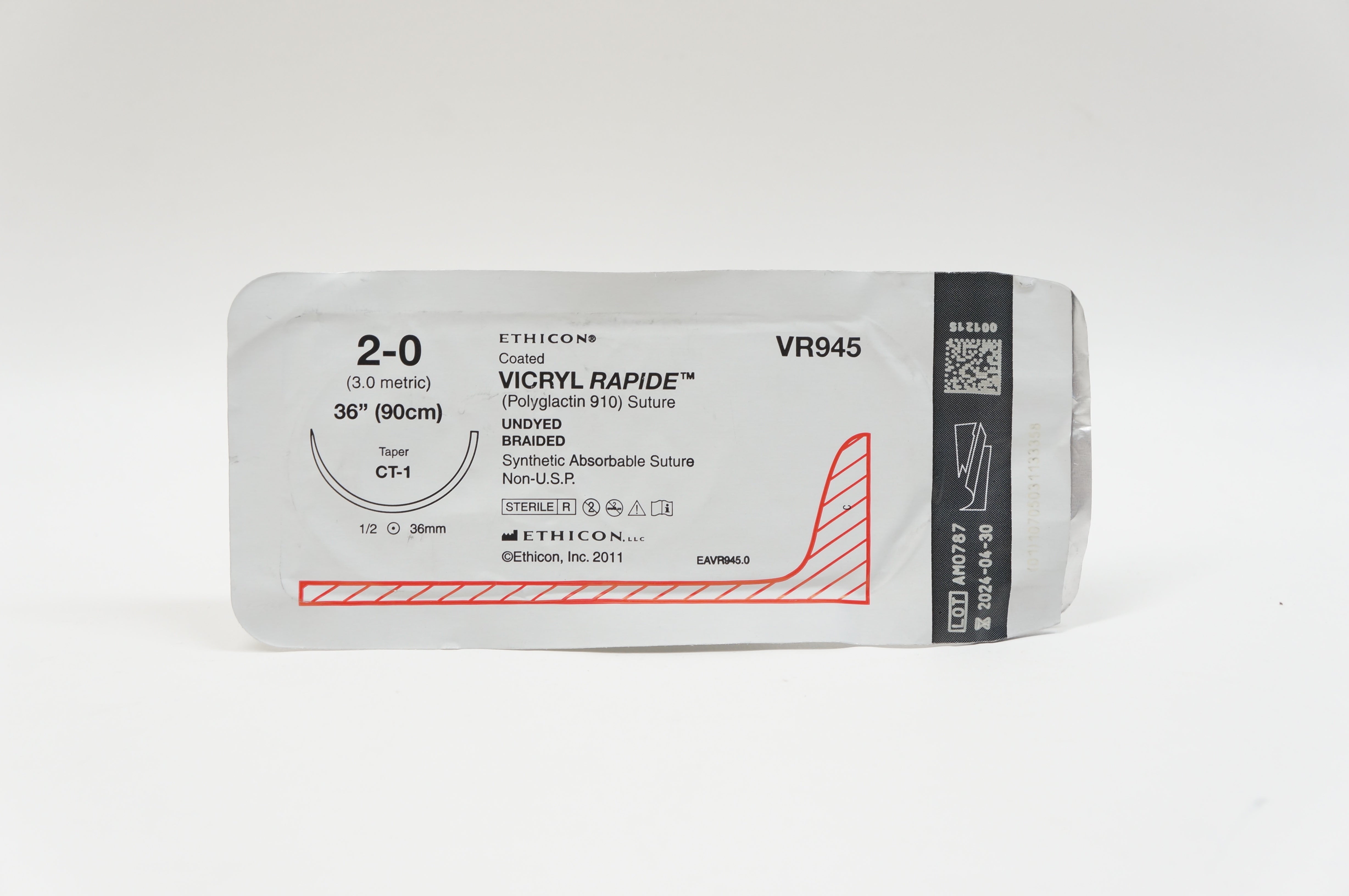 Ethicon VR945 2-0 VICRYL RAPIDE, CT-1 Taper, 1/2c 36mm, 36inch
