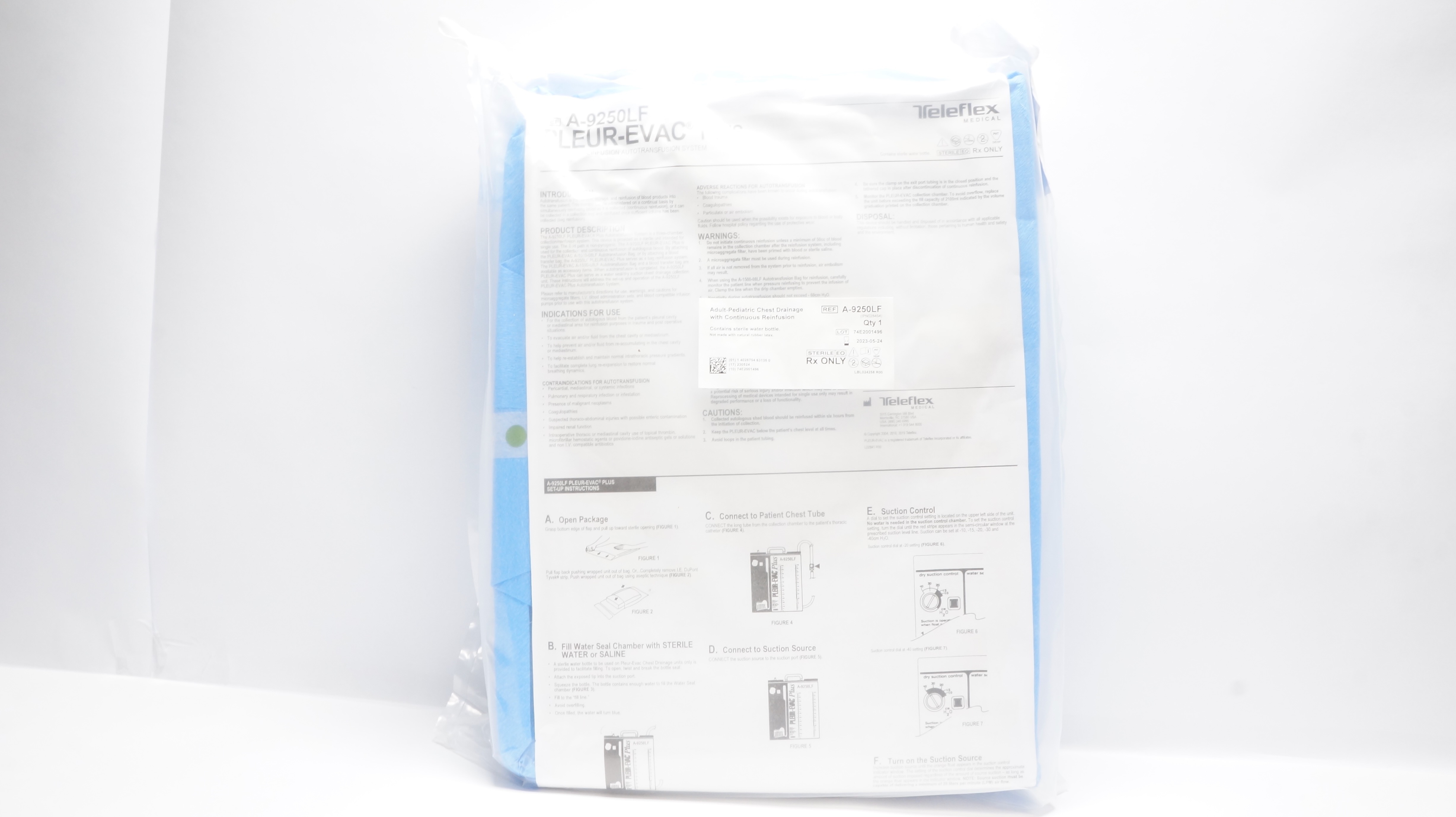 Teleflex A-9250LF Pleur-Evac Continuous Reinfusion Autotransfusion System (x)