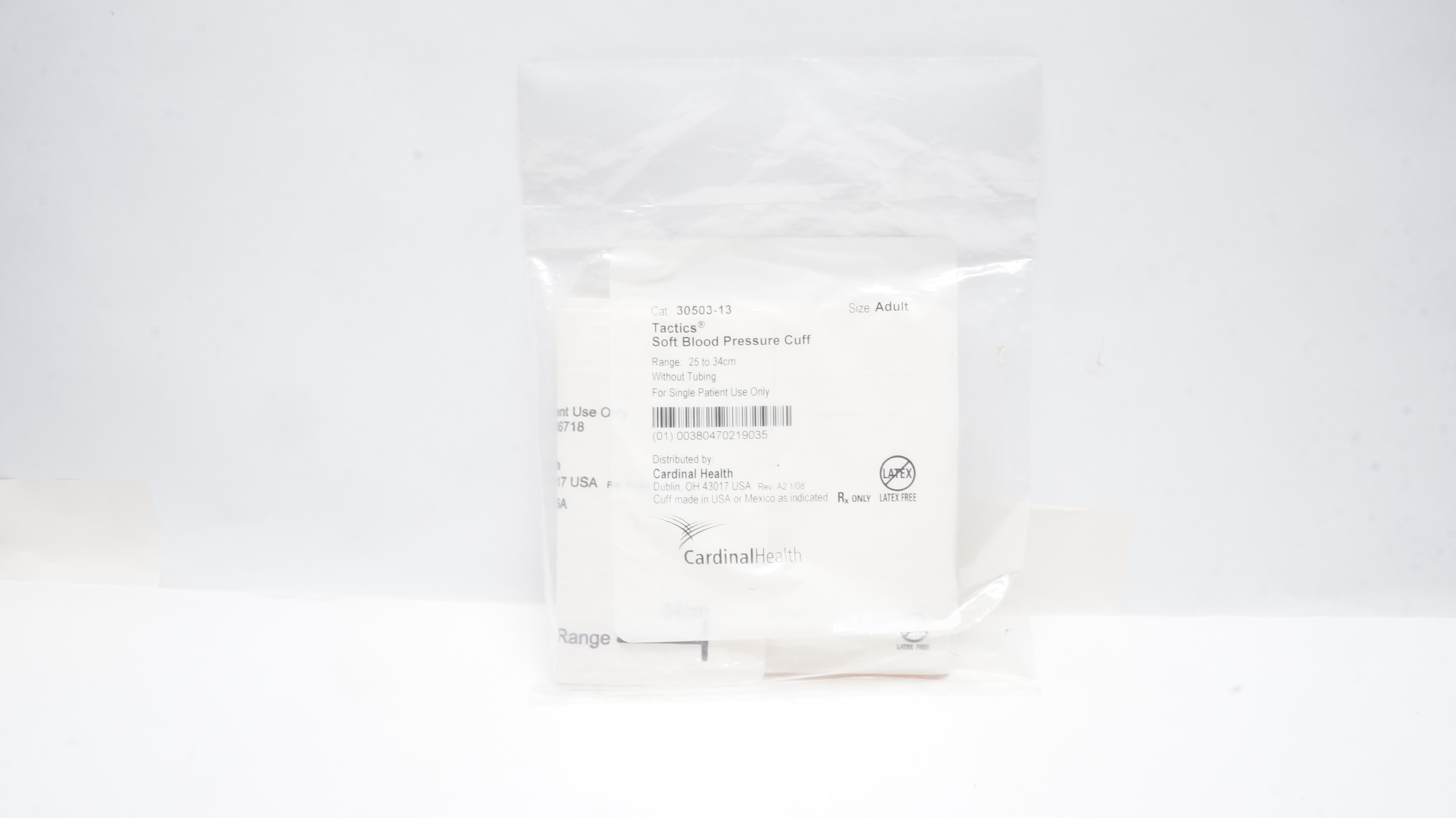 Cardinal Health 30503-13A Soft Blood Pressure Cuff, Adult 25-34cm