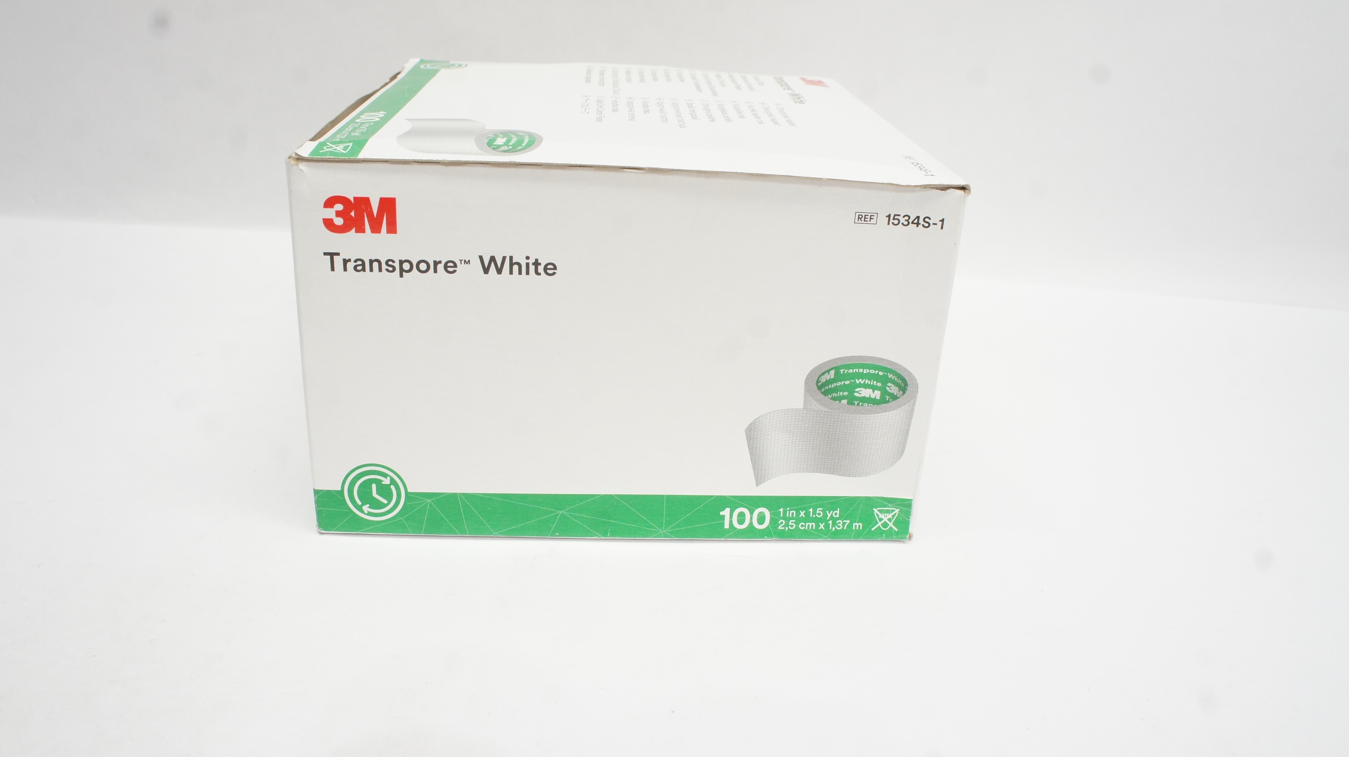 3M 1534S-1 Transpore White Surgical Tape (x) - Box of 100