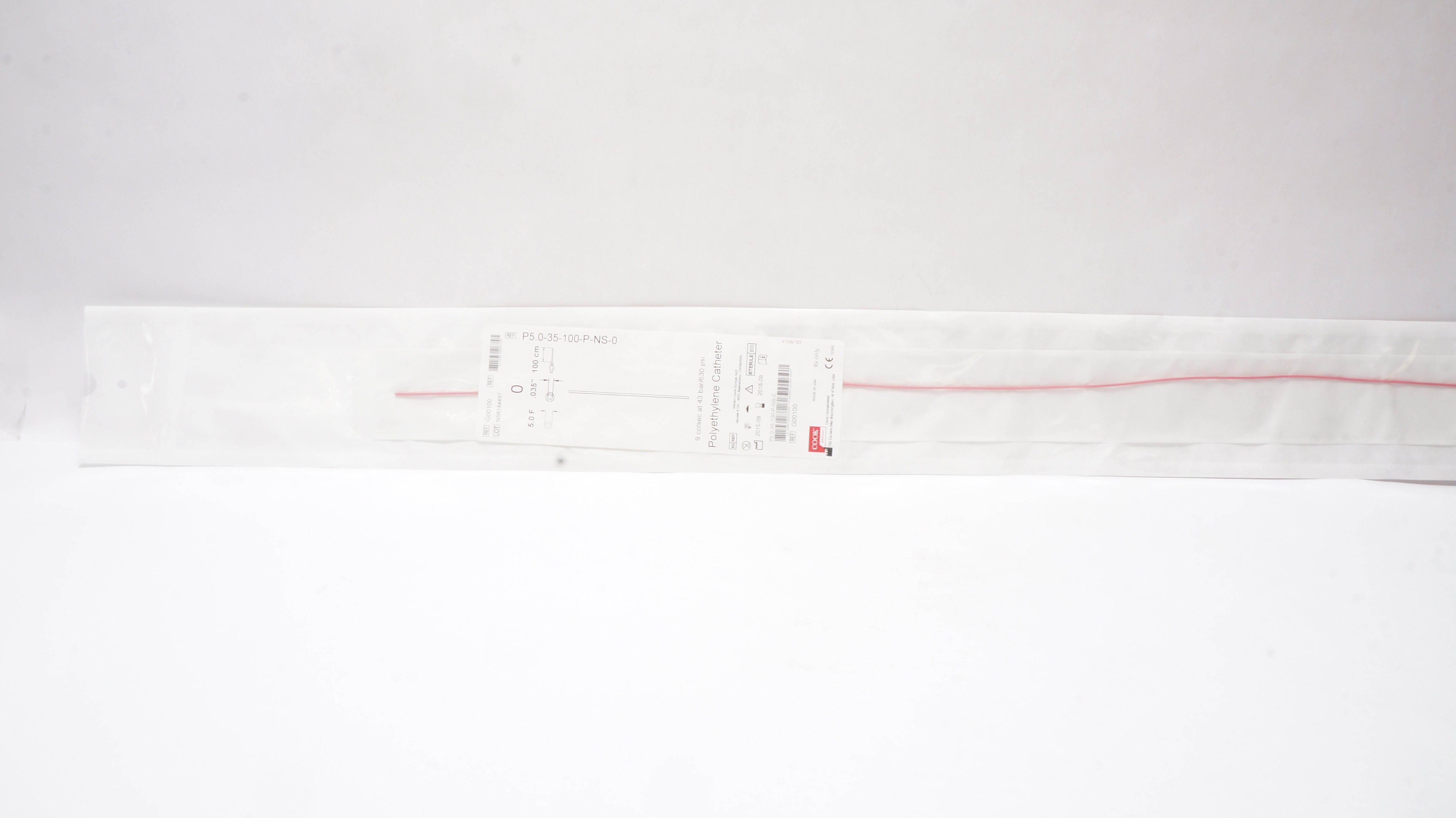 Cook Medical G00100 Polyethylene Cath. 5.0F x 035In x 100cm (x)
