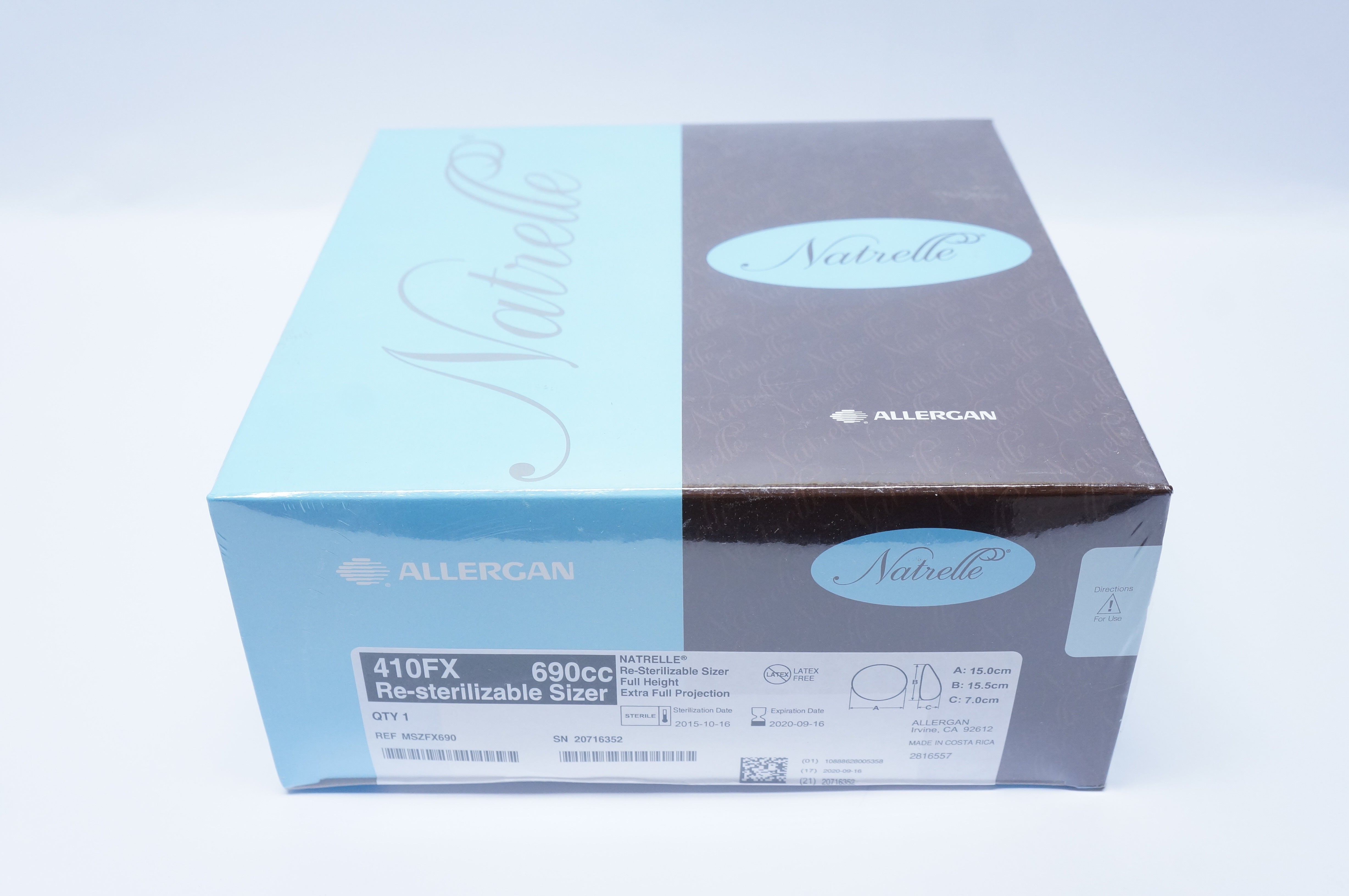 Allergan MSZFX690 410FX NATRELLE Re-Sterilizable Sizer 690cc