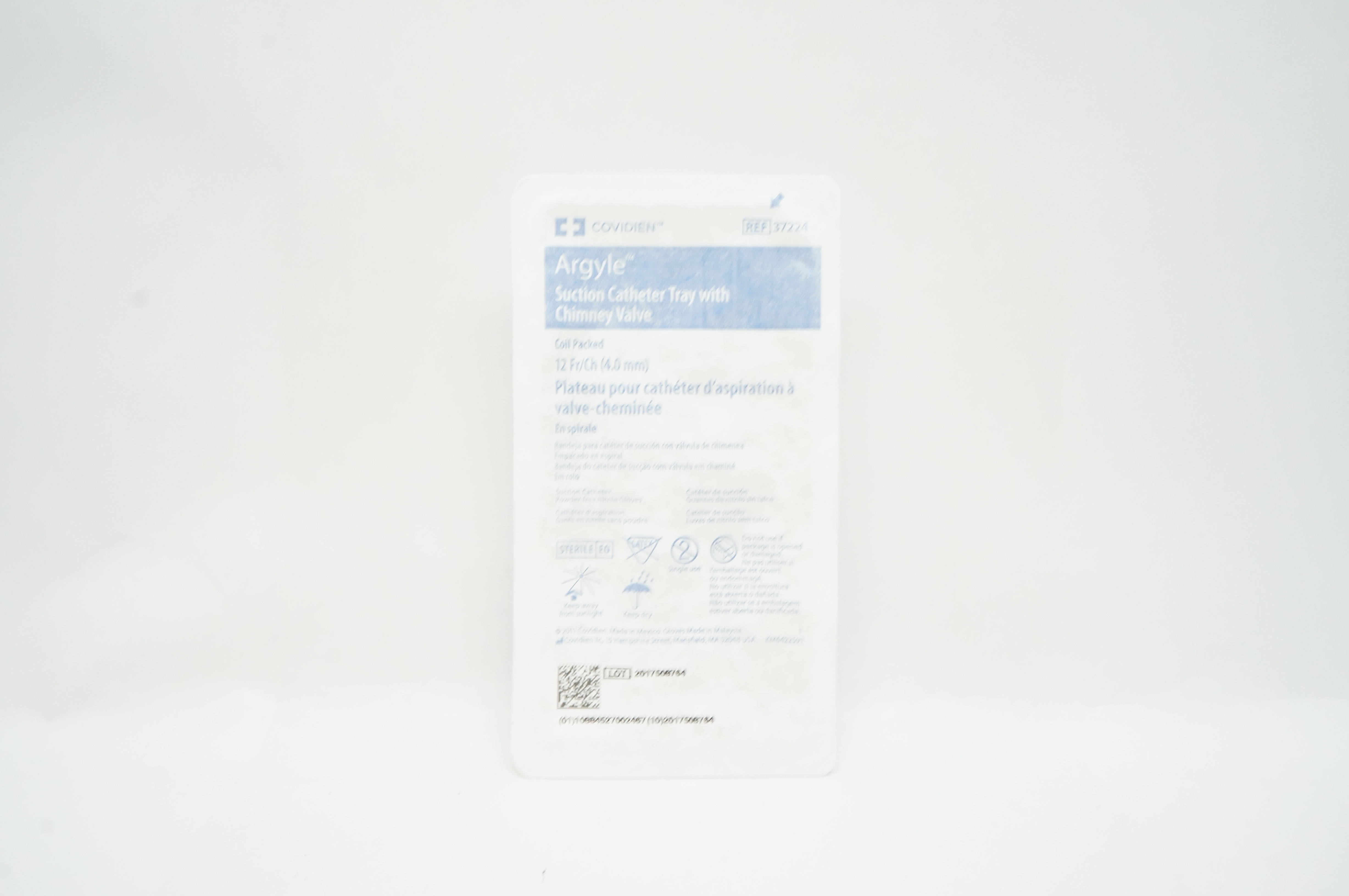 Covidien 37224 Argyle Suction Cath. Tray with Chimney Valve 12Fr/Ch