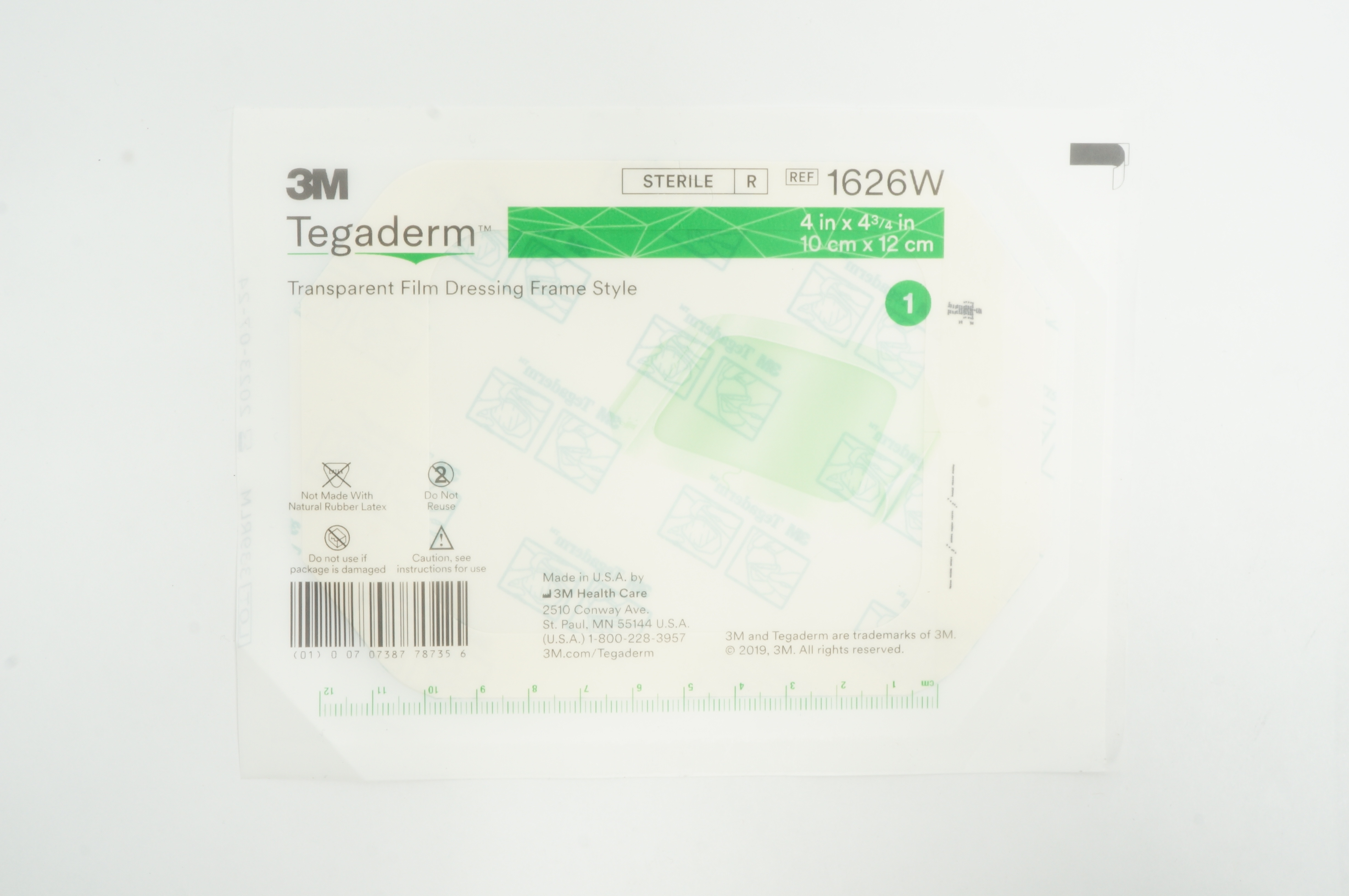 3M 1626W Tegaderm Film Transparent Film Dressing Frame Style 4inch x 4-3/4inch