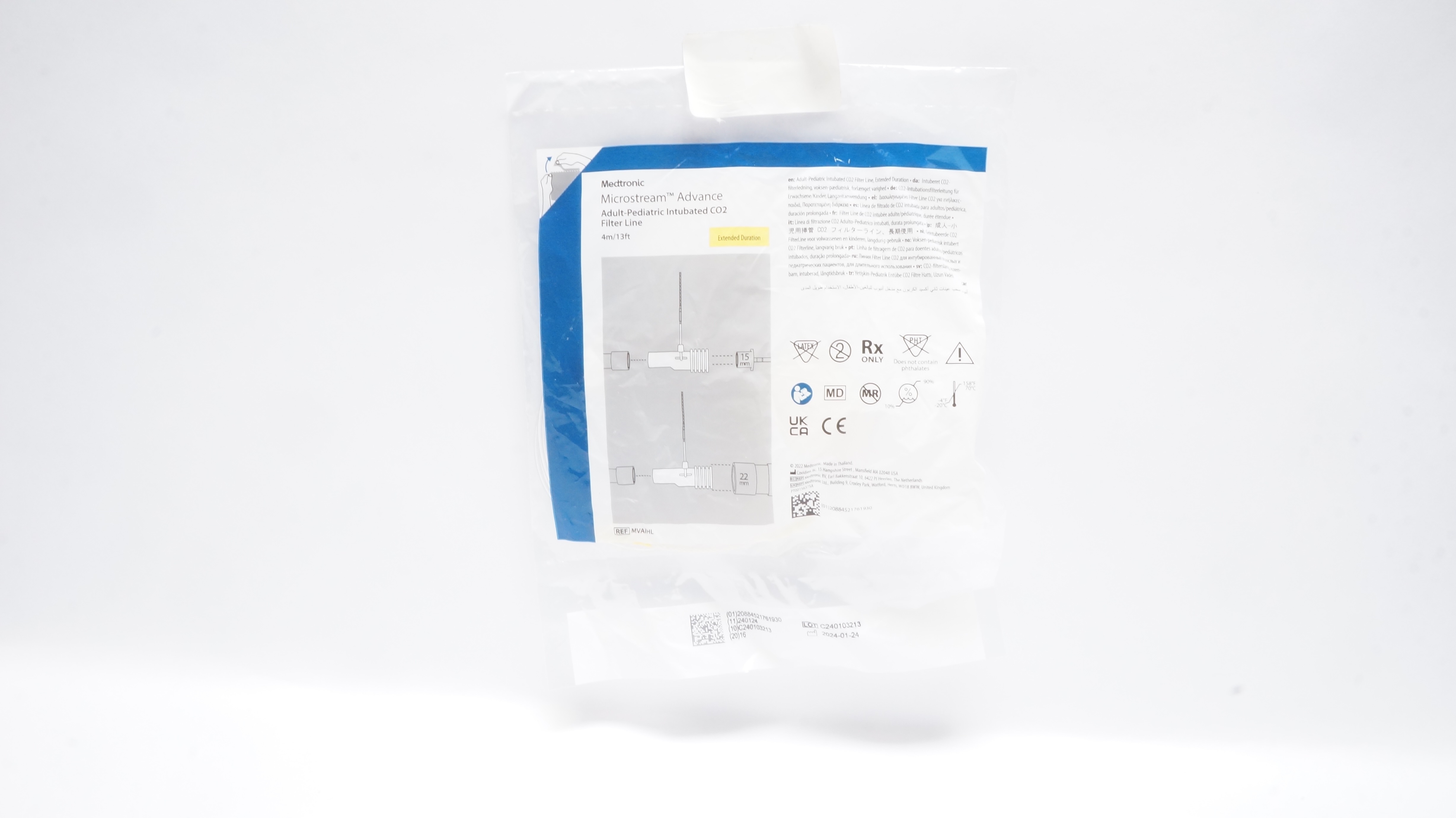 Medtronic MVAIHL Microstream Advance Adult-Pedriatric Intubated CO2 Filter Line