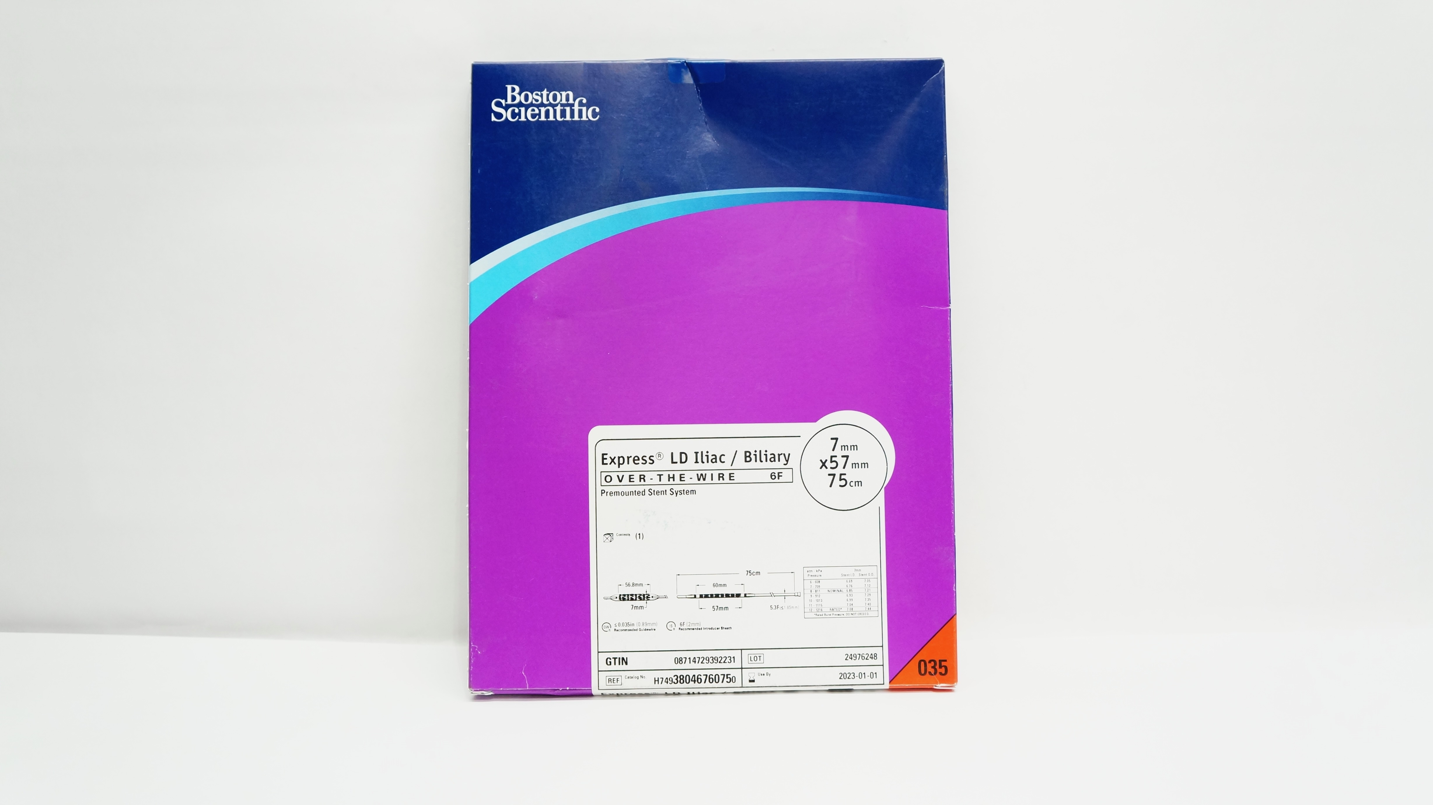 Boston Scientific 3804676075 Express LD Iliac/Biiary 7mm x 57mm x 75cm (x)