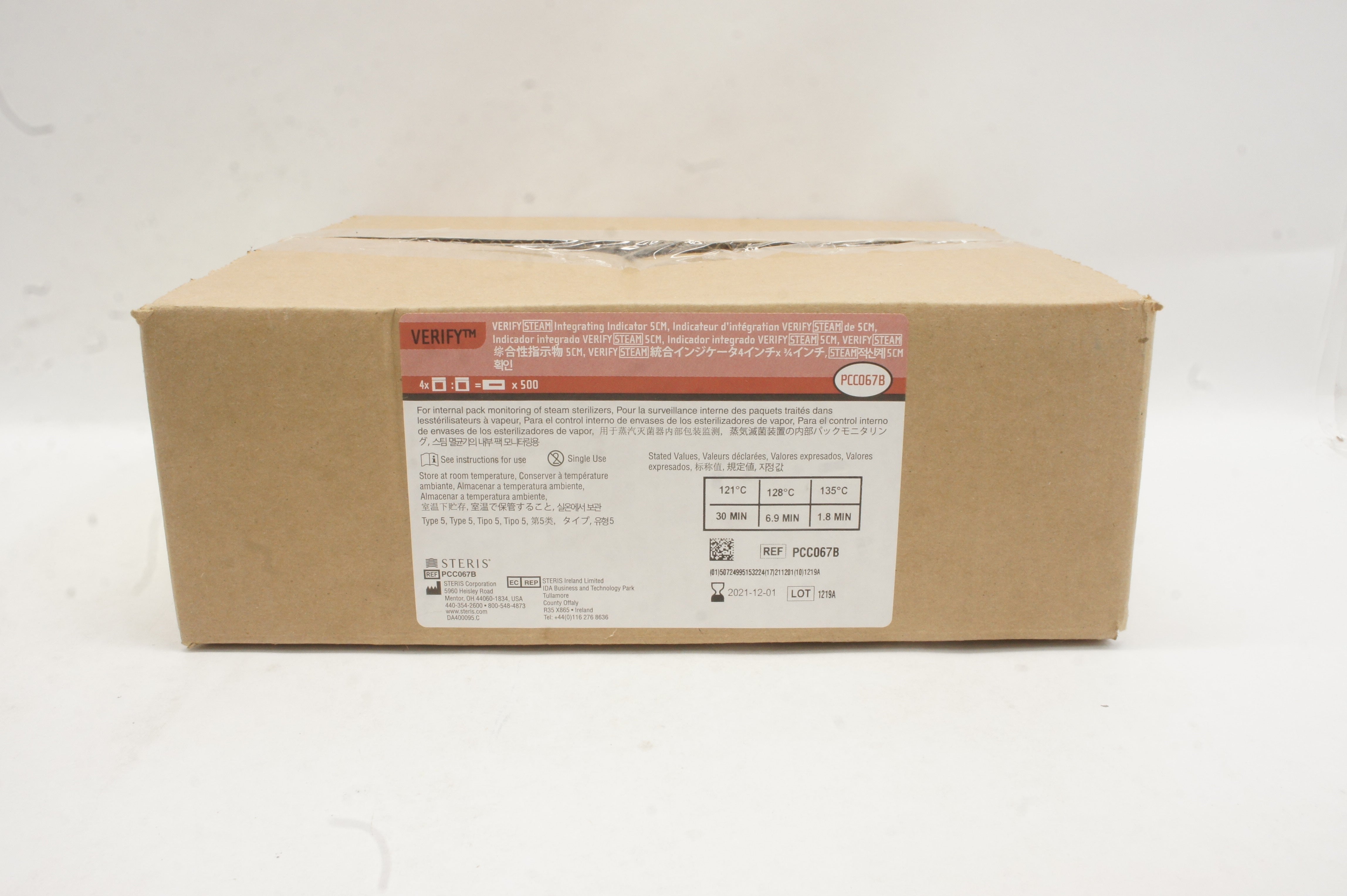 Steris PCC067B VERIFY Steam Integrating Indicator 5cm - Case of 500