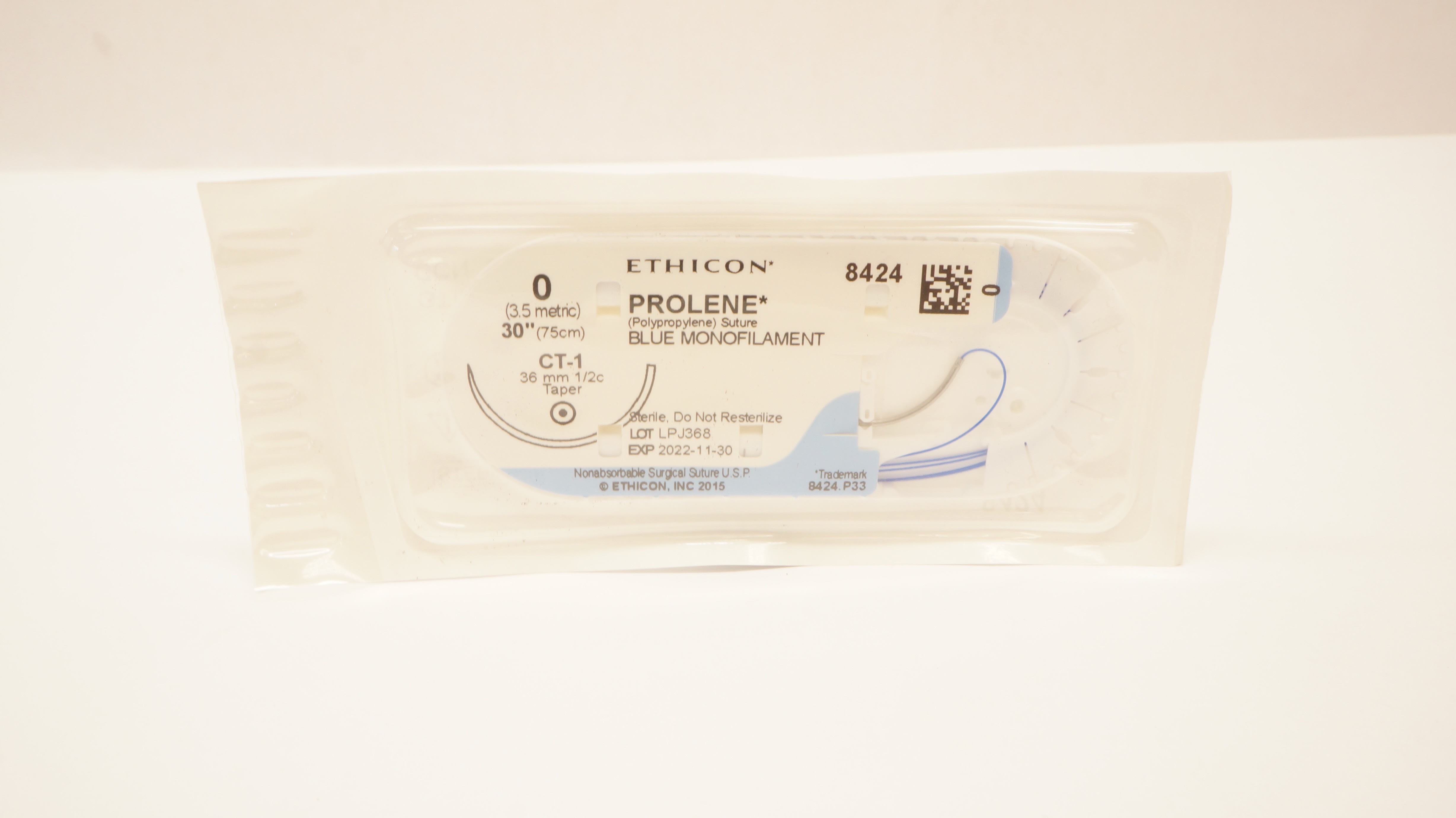 Ethicon 8424 0 PROLENE Polypropylene, CT-1, 36mm 1/2c Taper, 30inch (x)
