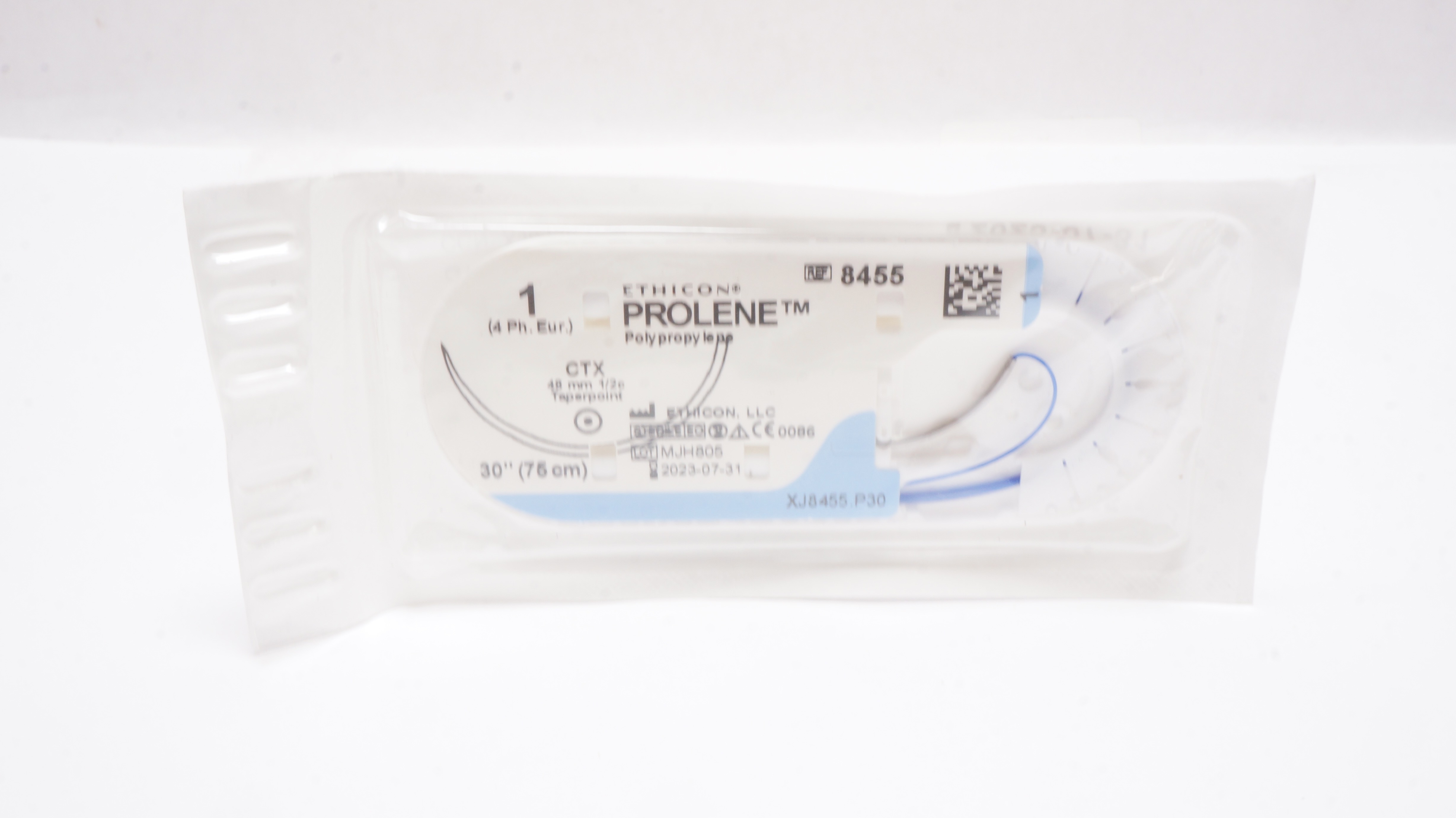 Ethicon 8455 1 Prolene Polypropylene Stre CTX, 48mm 1/2c Taperpoint, 30inch