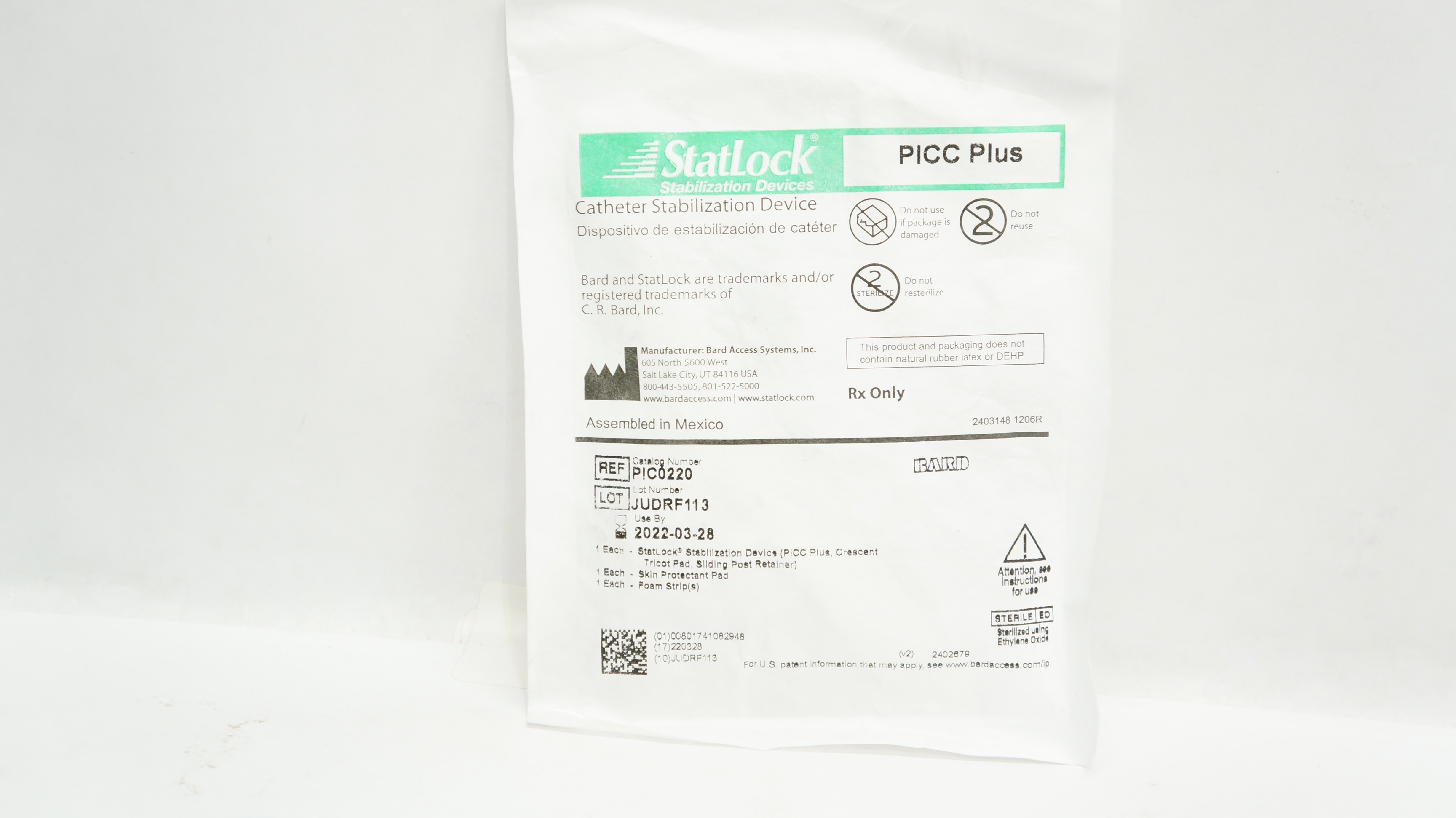 Bard PIC0220 StatLock Cath. Stabilization Device PICC Plus (x)