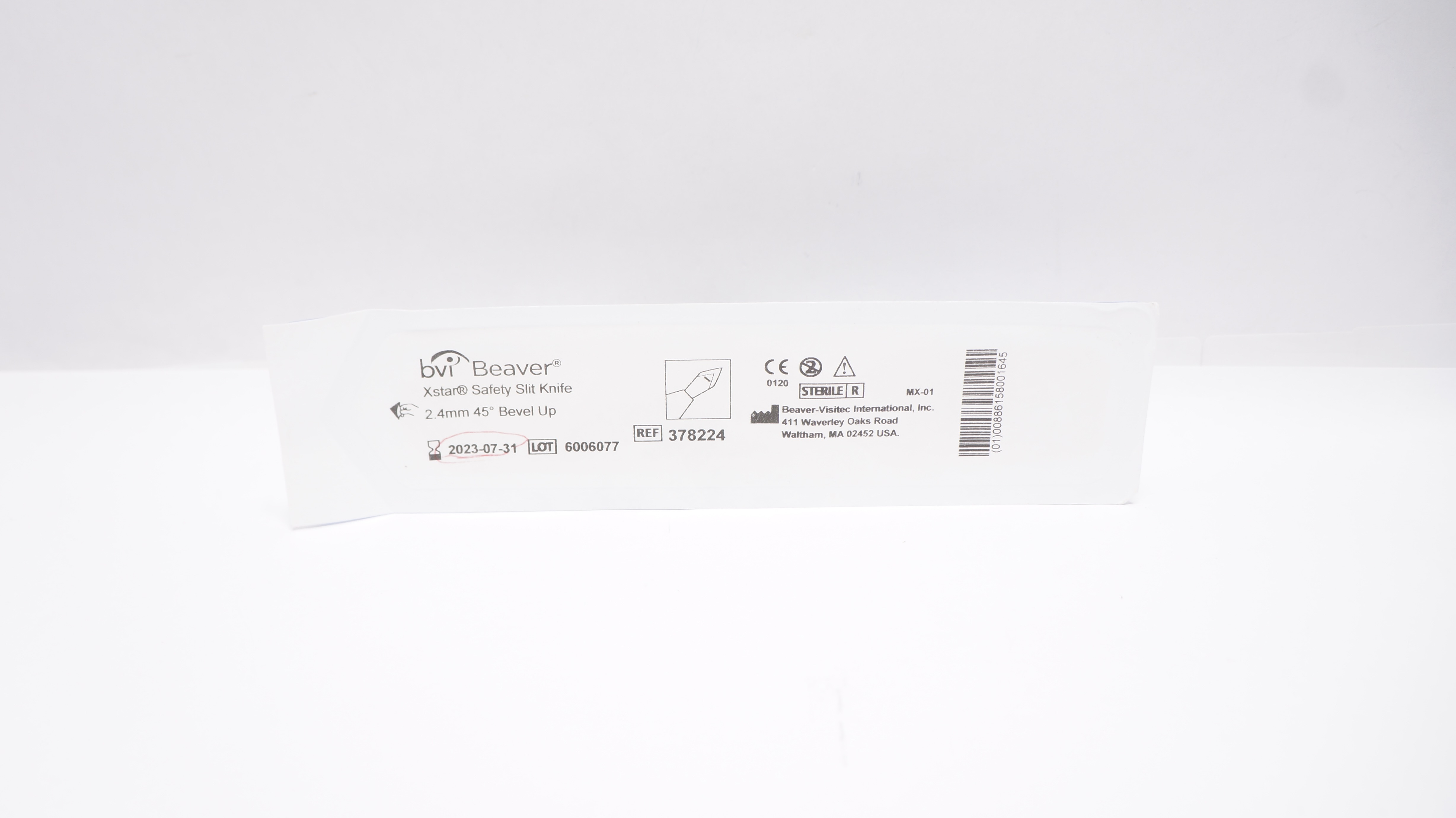 BVI Beaver 378224 Xstar Safety Slit Knife 2.4mm 45 degree Bevel Up (x)