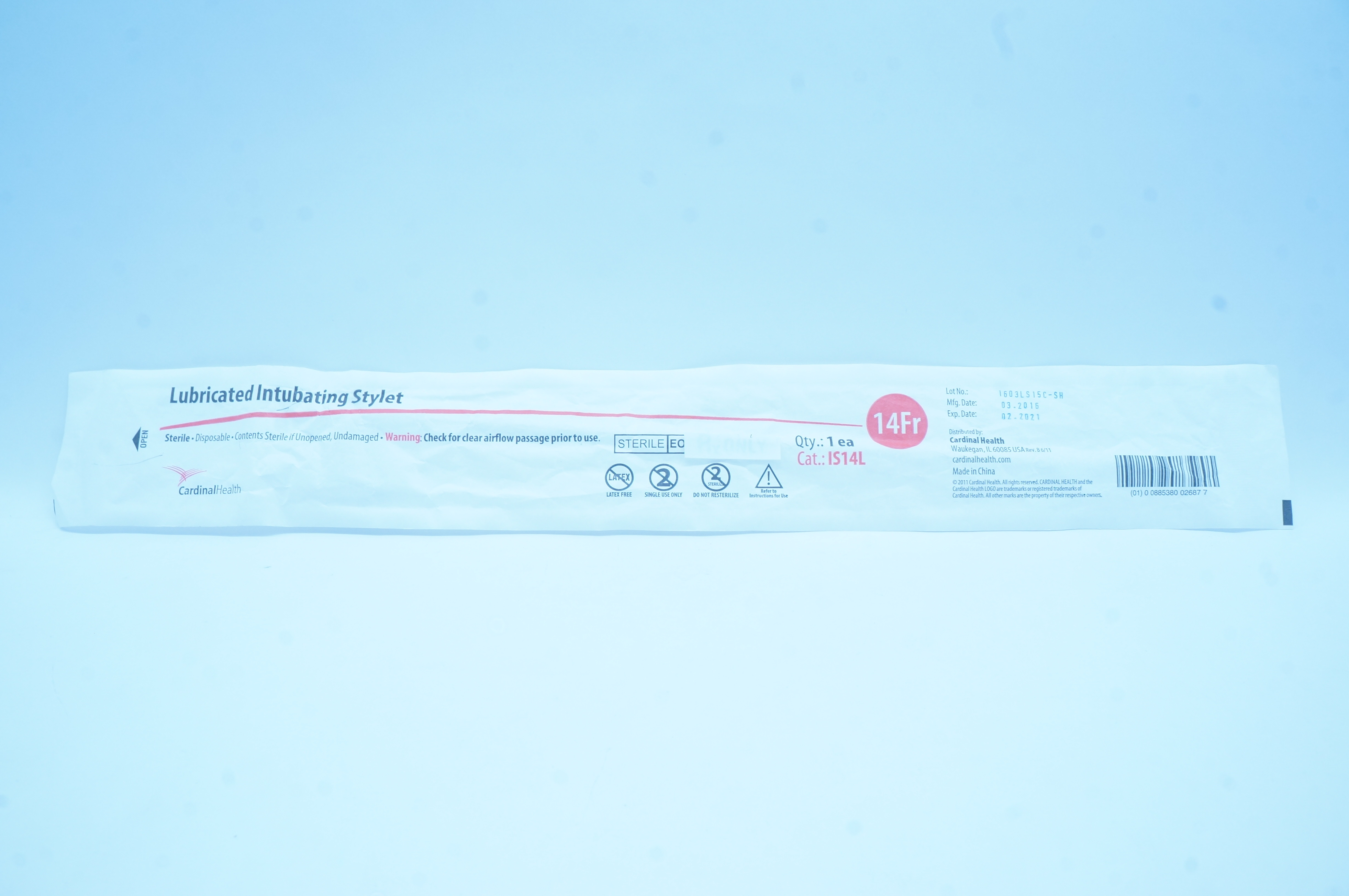 Cardinal Health IS14L Lubricated Intubating Stylet 14Fr (x)