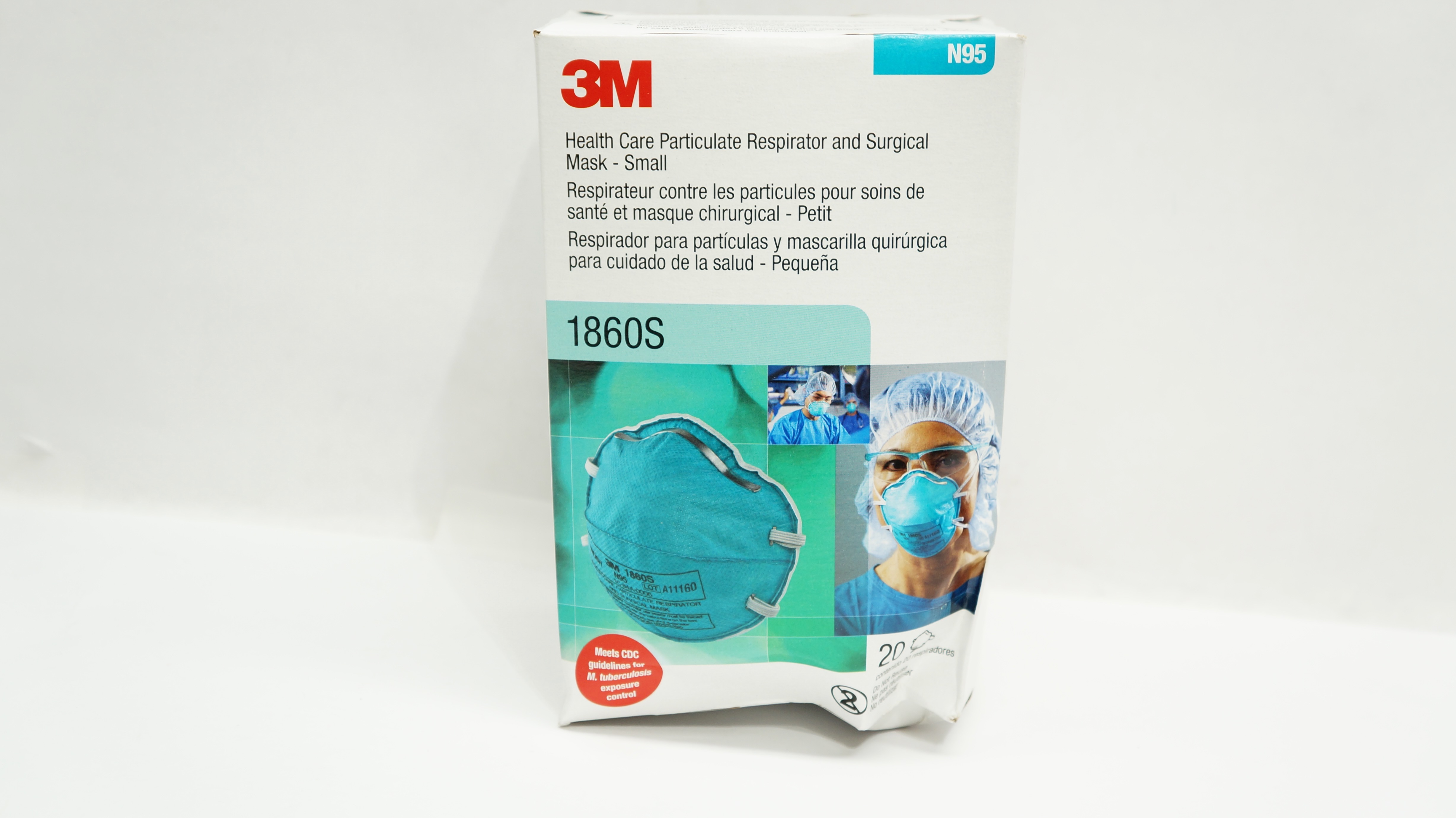 3M 1860S Health Care Particulate Respirator and Surgical Mask Small - Box of 20