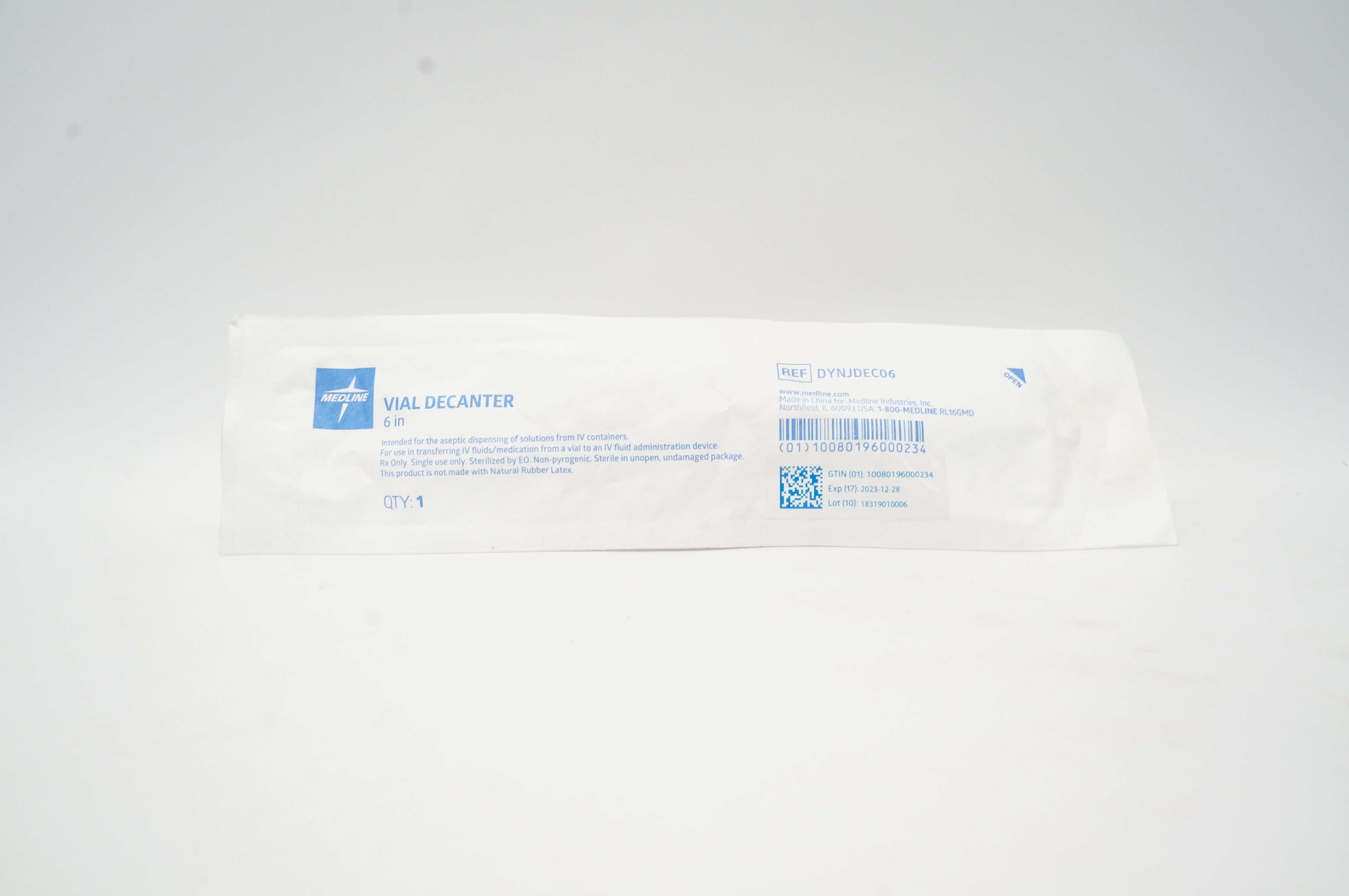 Medline DYNJDEC06 Vial Decanter 6 inch