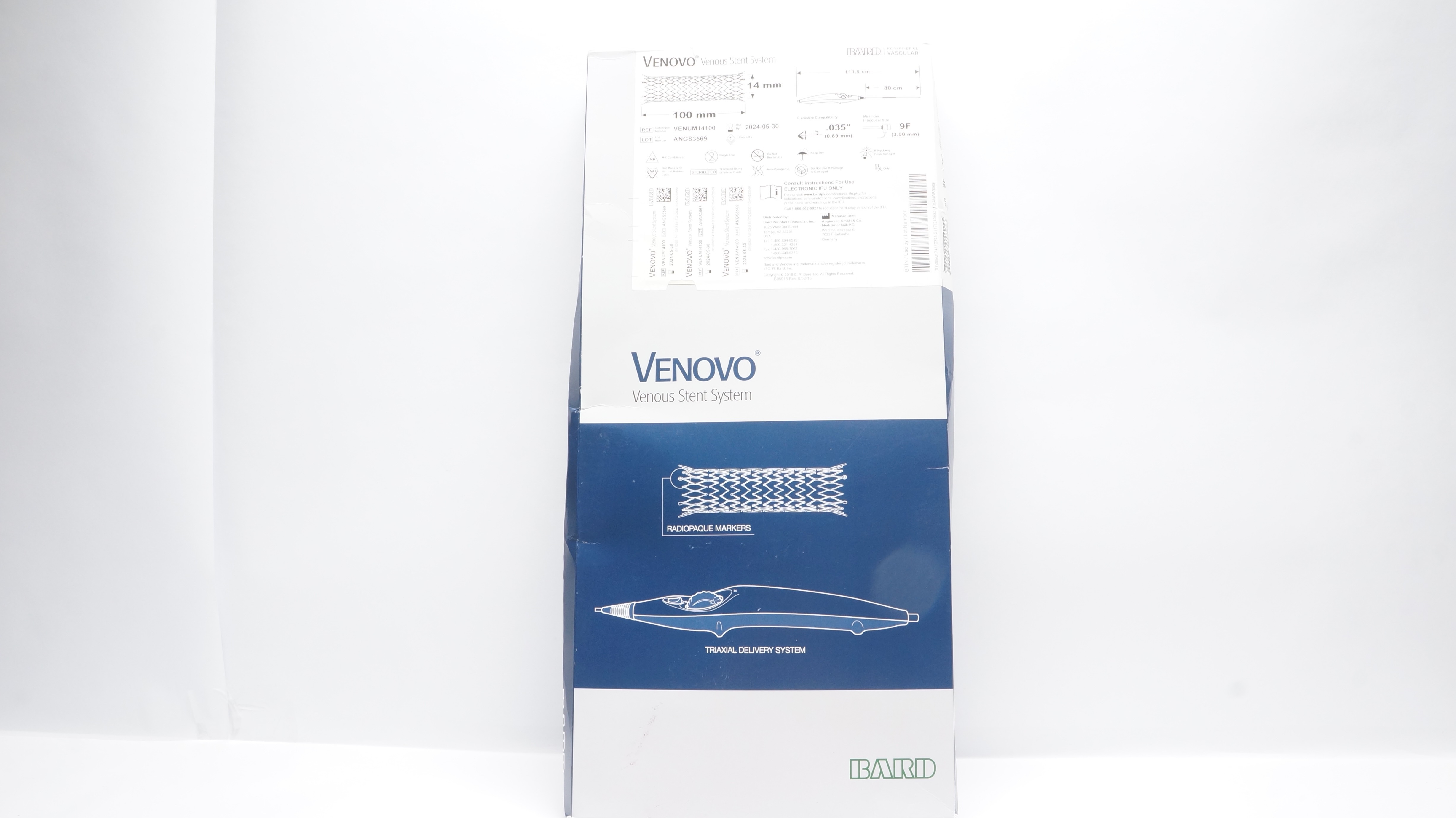 Angiomed VENUM14100 Bard VENOVO Venous Stent System - 14mm x 100mm (x)
