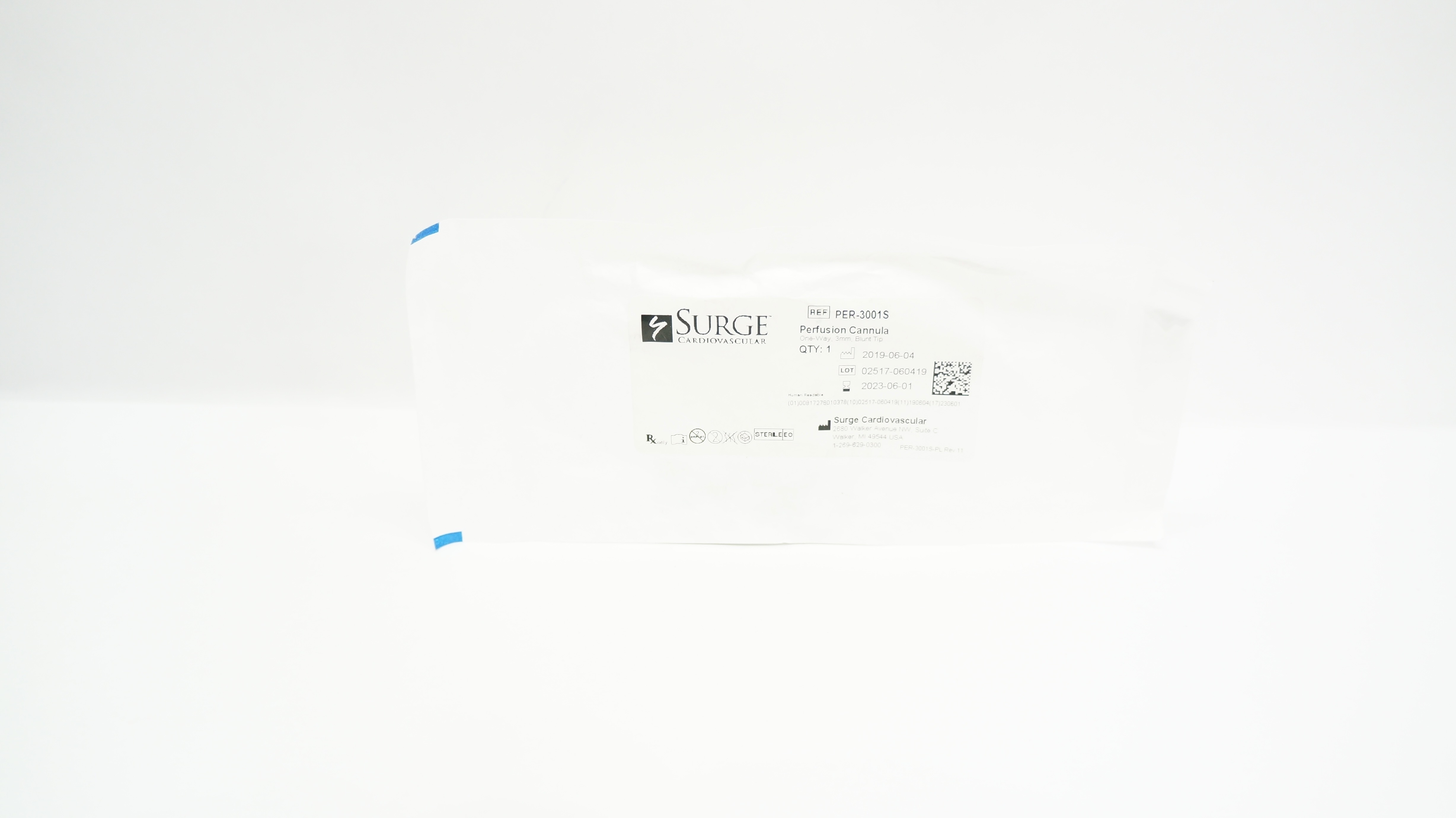 Surge Cardiovascular PER-3001S Perfusion Cannula One-Way Blunt Tip 3mm (x)