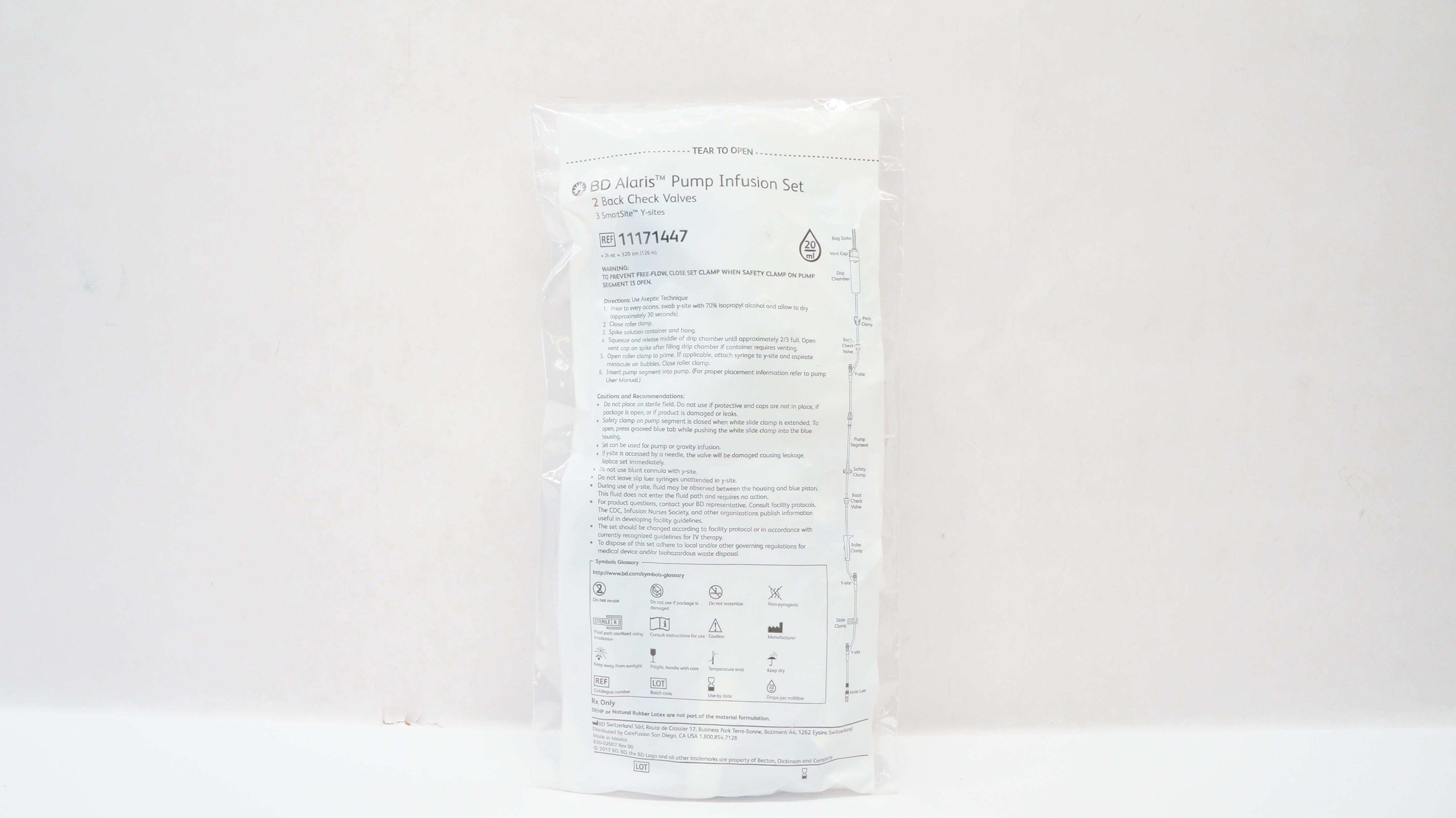 BD 11171447 Alaris Pump Infusion Set 2 Back Check Valves