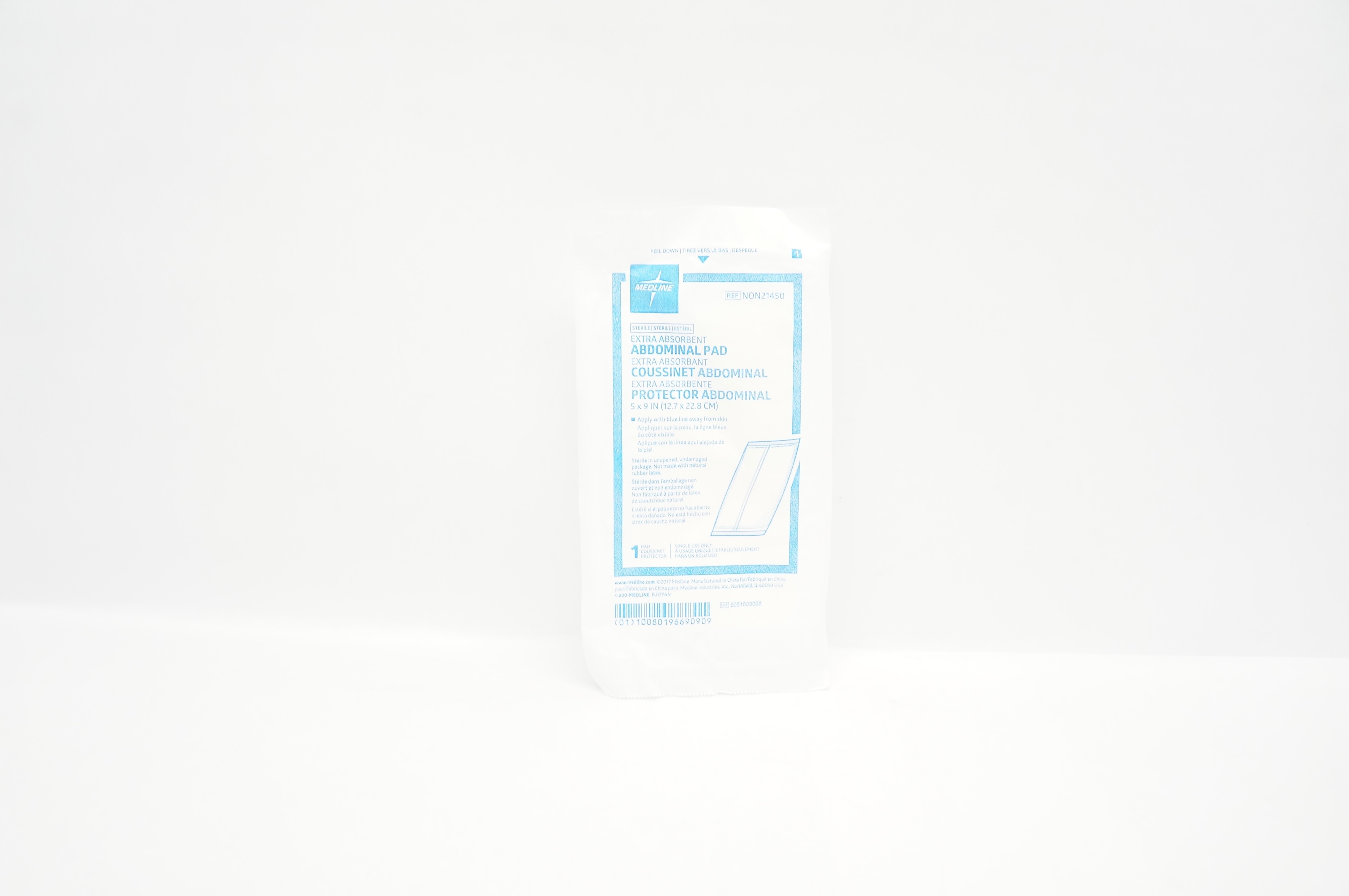 Medline NON21450 Extra Absorbent Abdominal Pad 5inch x 9inch