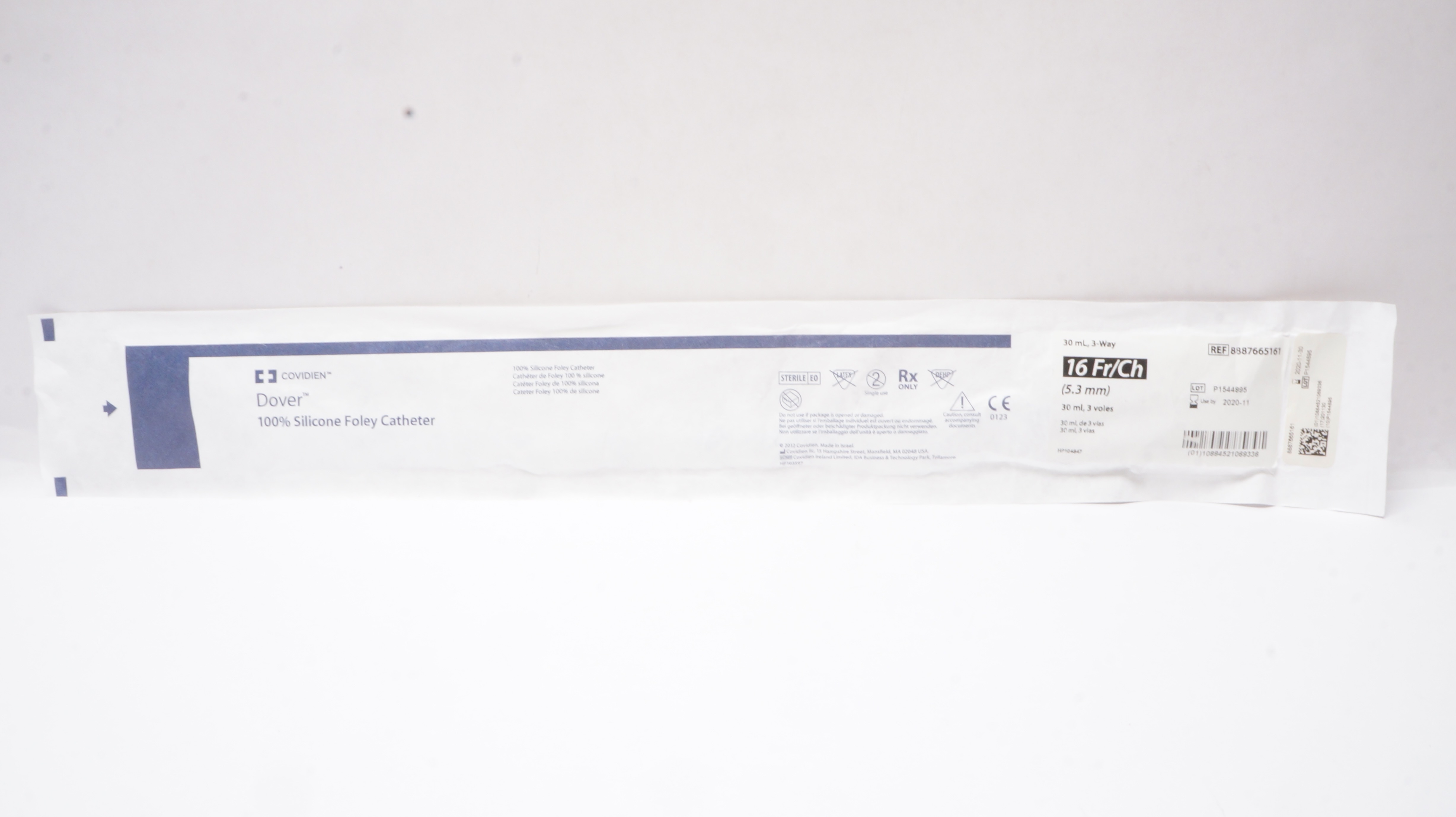 Covidien 8887665161 Dover 100% Silicone Foley Cath. 16Fr/Ch 30mL,3-Way (x)