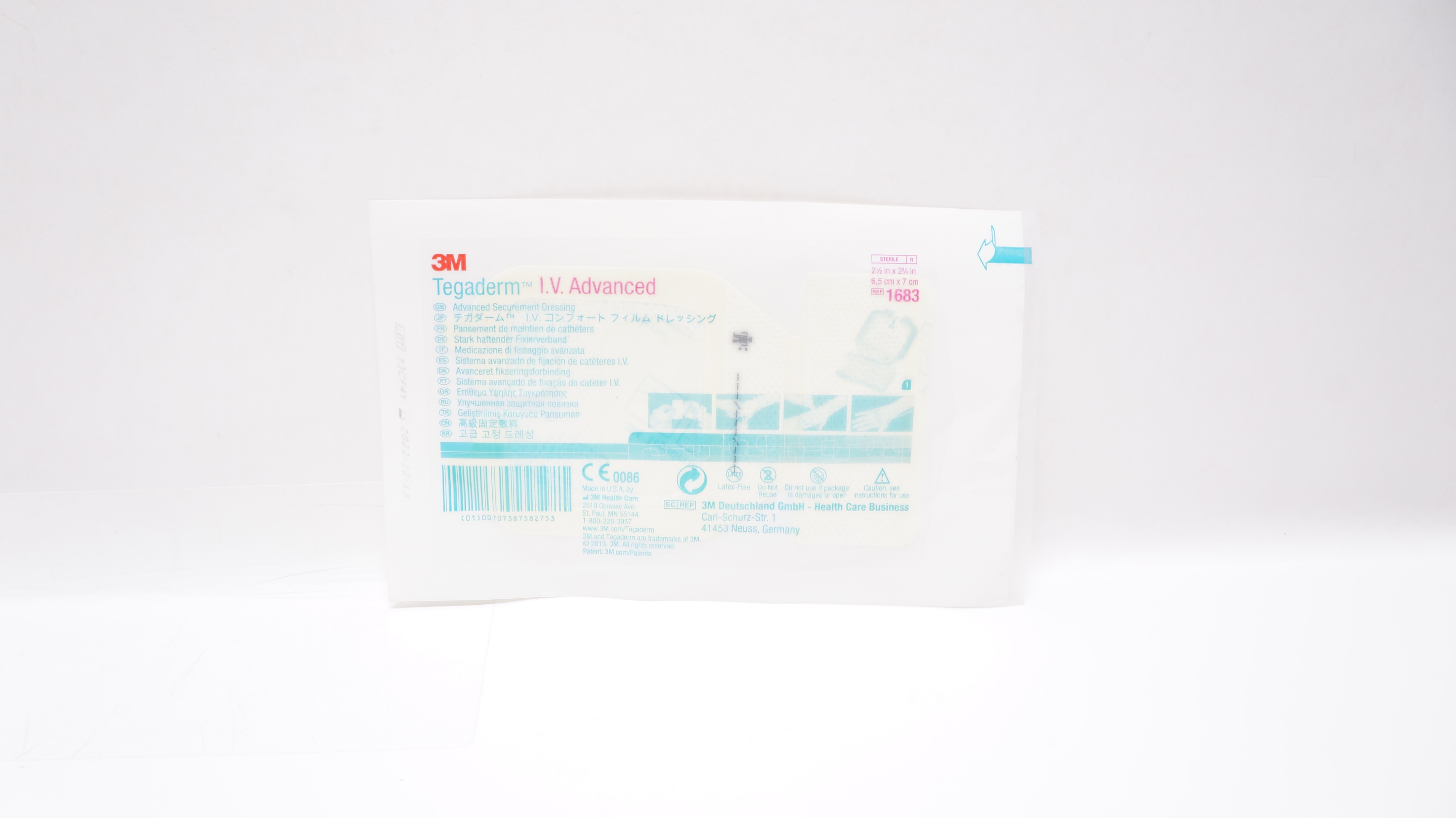 3M 1683 Tegaderm I.V. Advanced Securement Dressing 2-1/2inch x 2-3/4inch (x)