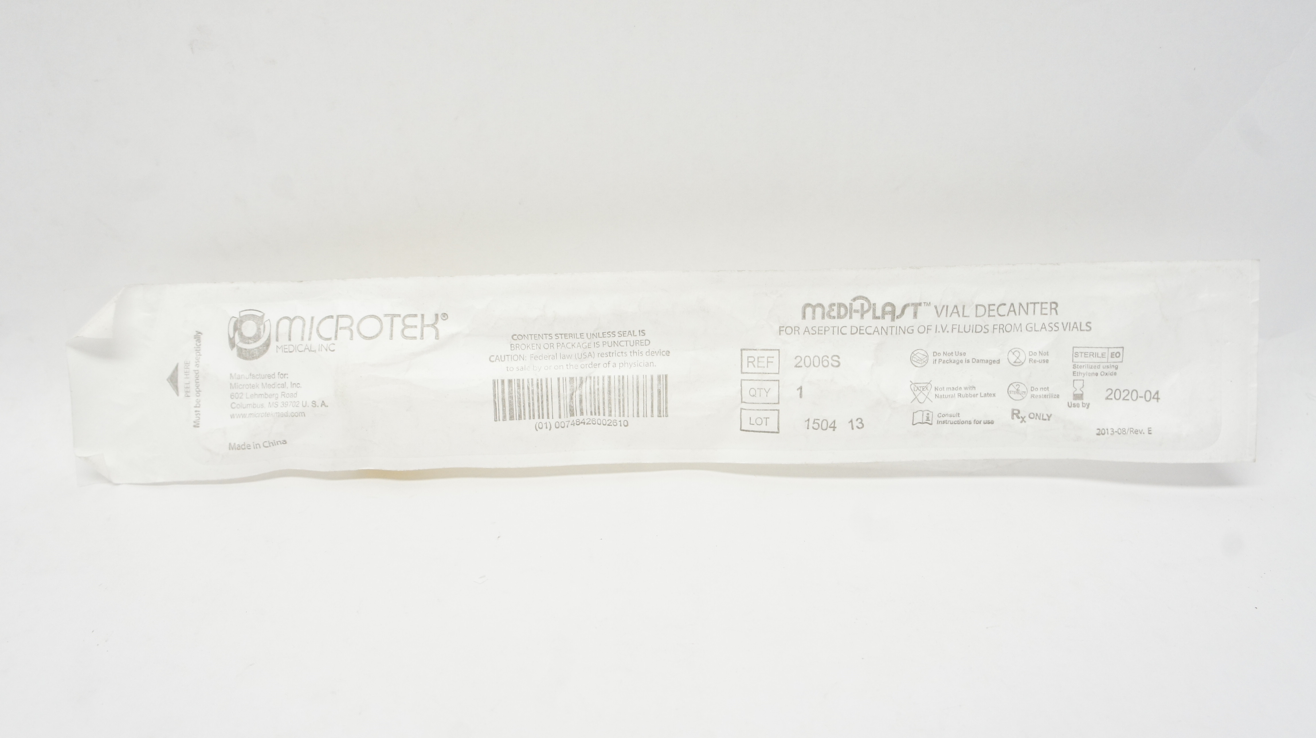 Microtek 2006S Medi-Plast Vial Decanter (x)