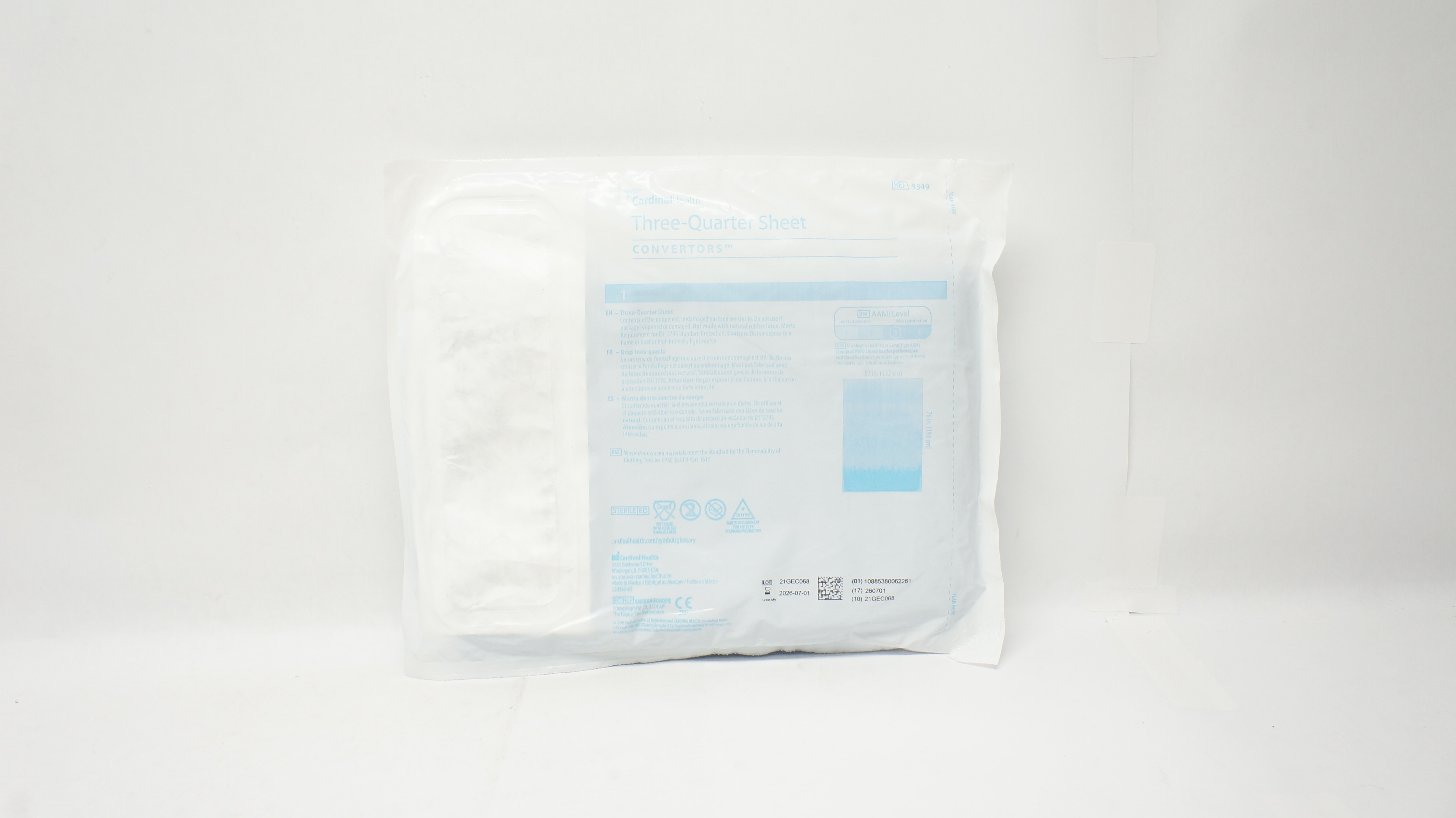 Cardinal Health 9349 Convertors Three-Quarter Sheet  52inch x 76inch