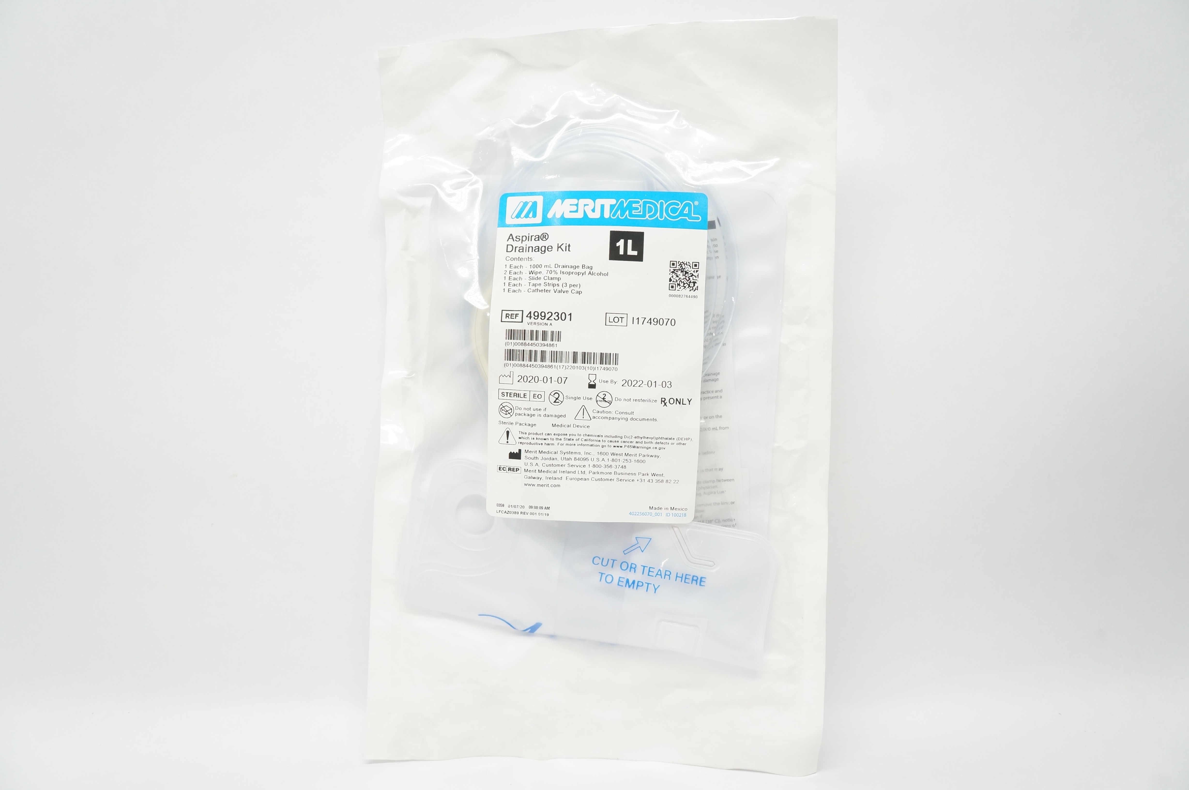 Merit Medical 4992301 Aspira Drainage Kit 1L (x)