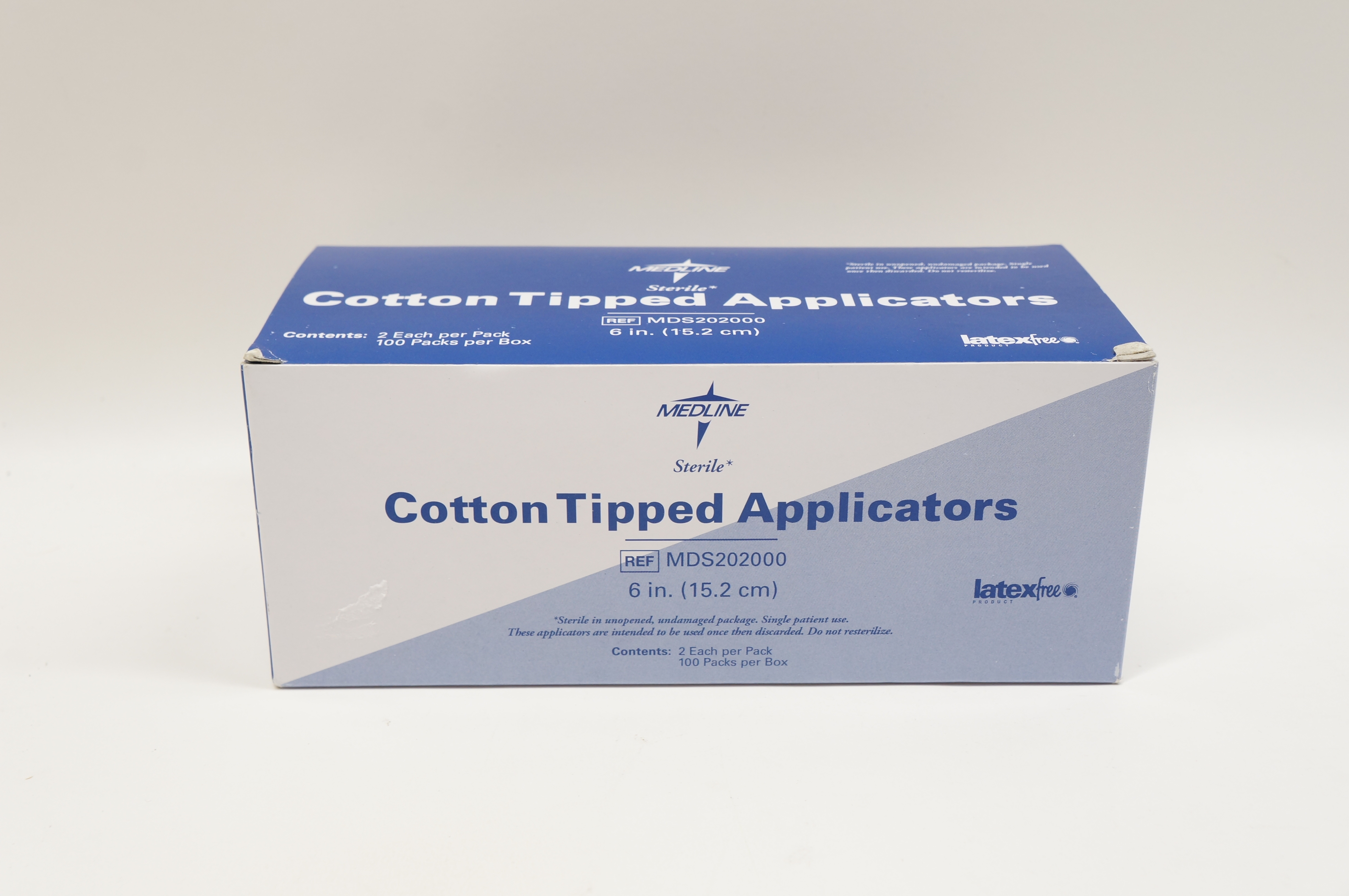 Medline MDS202000 Cotton Tipped Applicators 6inch - Box of 100 packs of 2