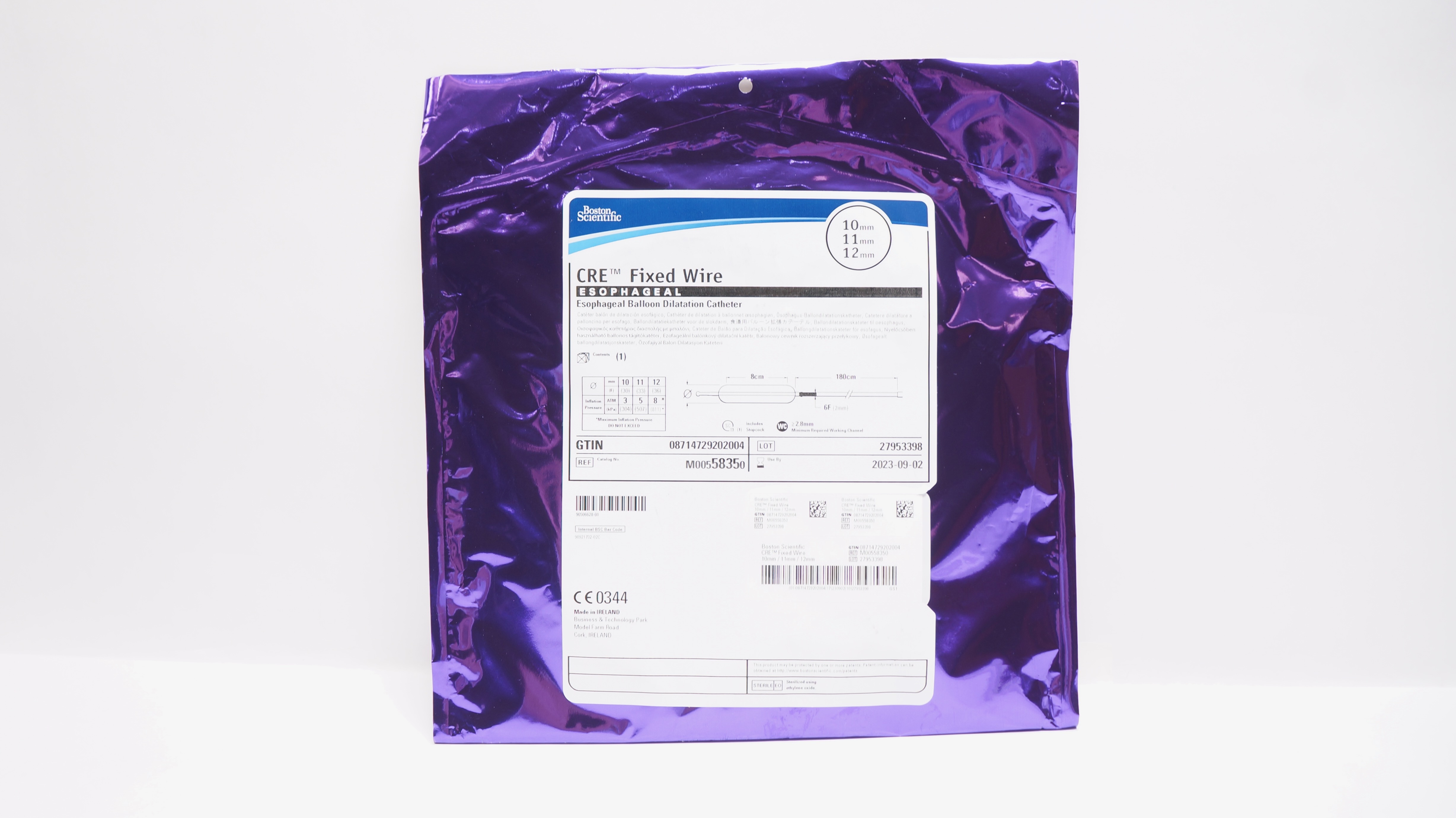 Boston Scientific M00558350 CRE Esophageal Balloon Dilatation Cath.10x11x12mm(x)