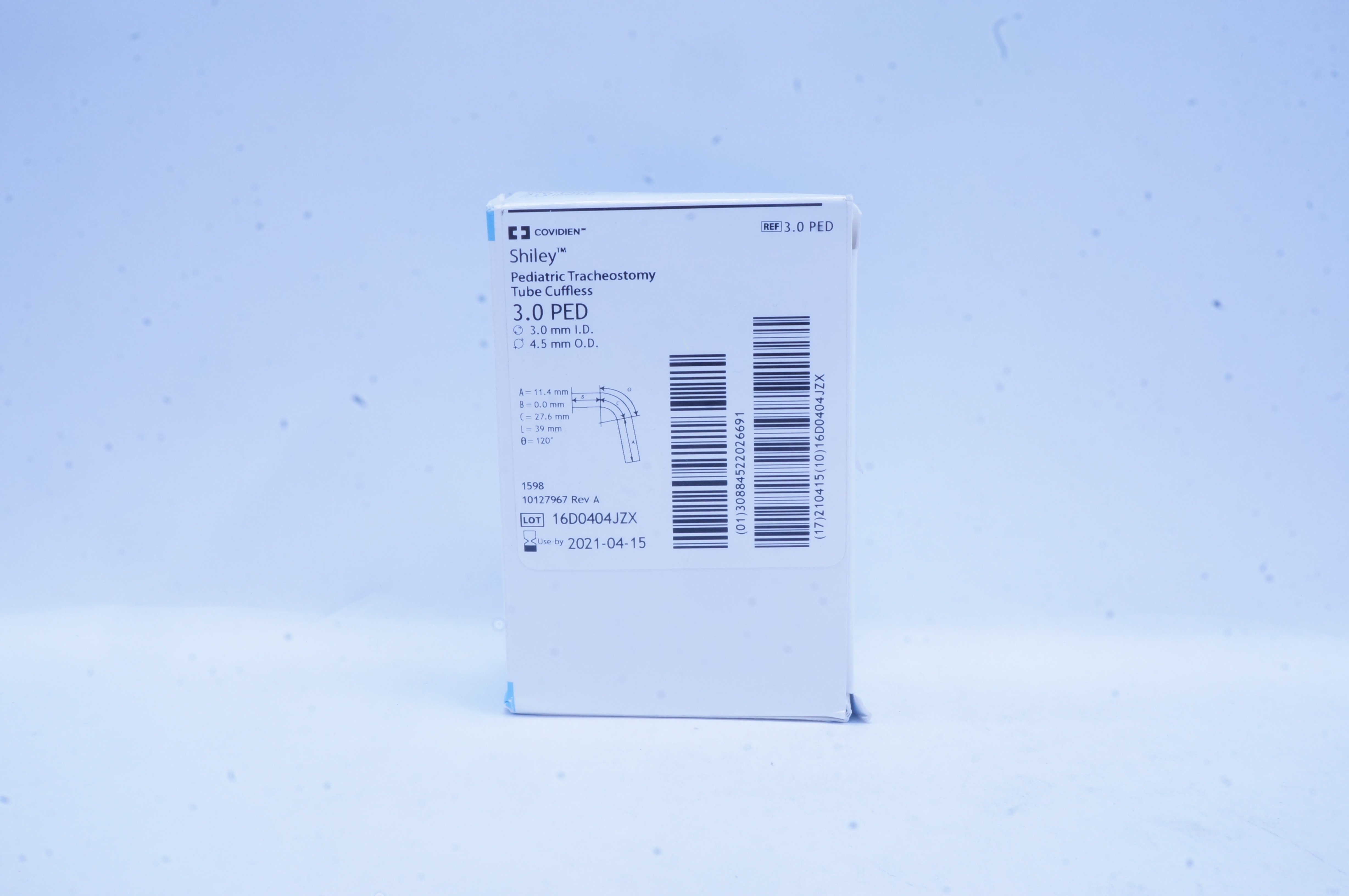 Covidien 3.0PED Shiley Pediatric Tracheostomy Tube Cuffless 3.0mm x 4.5mm