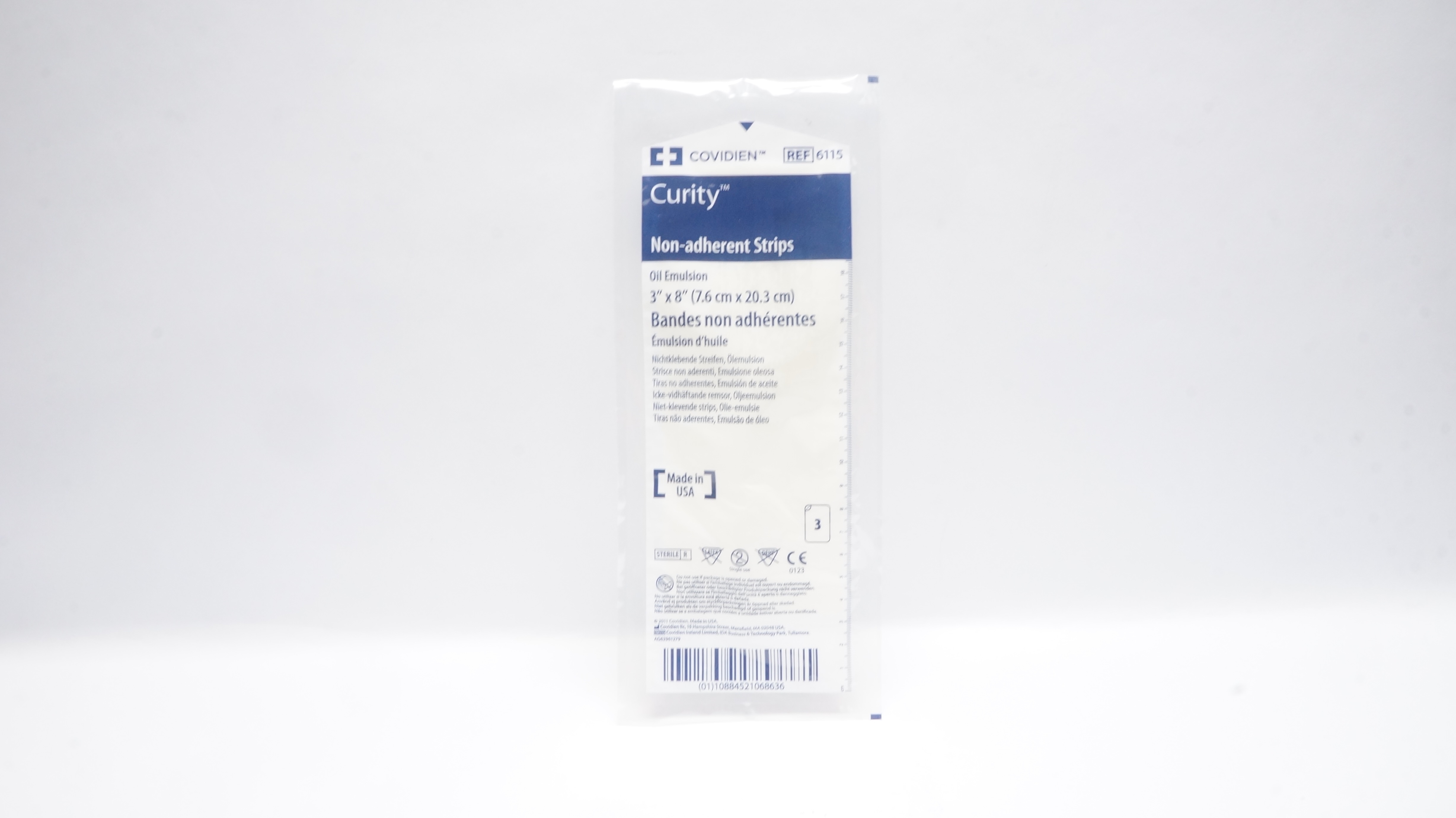 Covidien 6115 Curity Non-Adherent Strips Oil Emulsion 3 x 8inch (x) - Pack of 3
