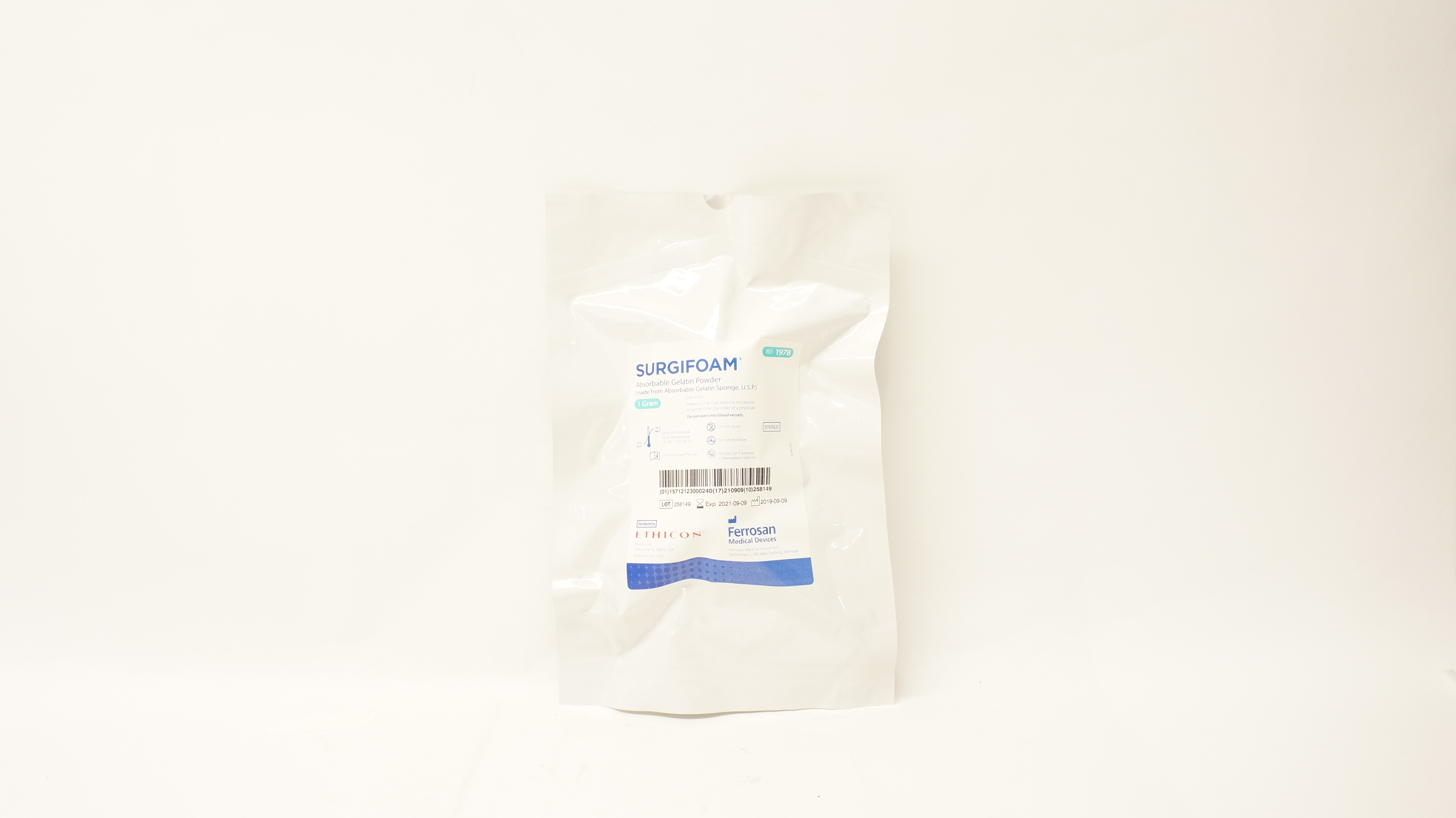 Ethicon 1978 Ferrosan Surgifoam Absorbable Gelatin Powder 1 Gram (x)