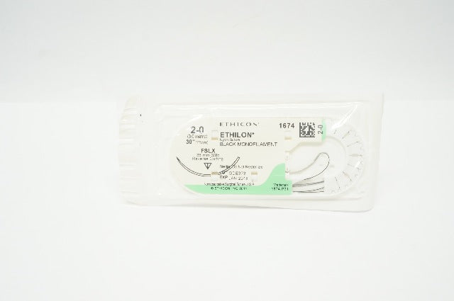 Ethicon 1674 2-0 ETHILON Nylon Stre FSLX 36mm 3/8c Reverse Cutting, 30inch (x)