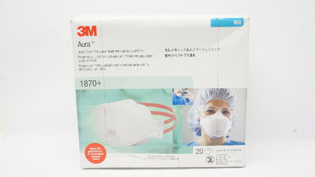 3M 1870+ N95 Health Care Particulate Respirator & Surgical Mask (x) - Box of 20