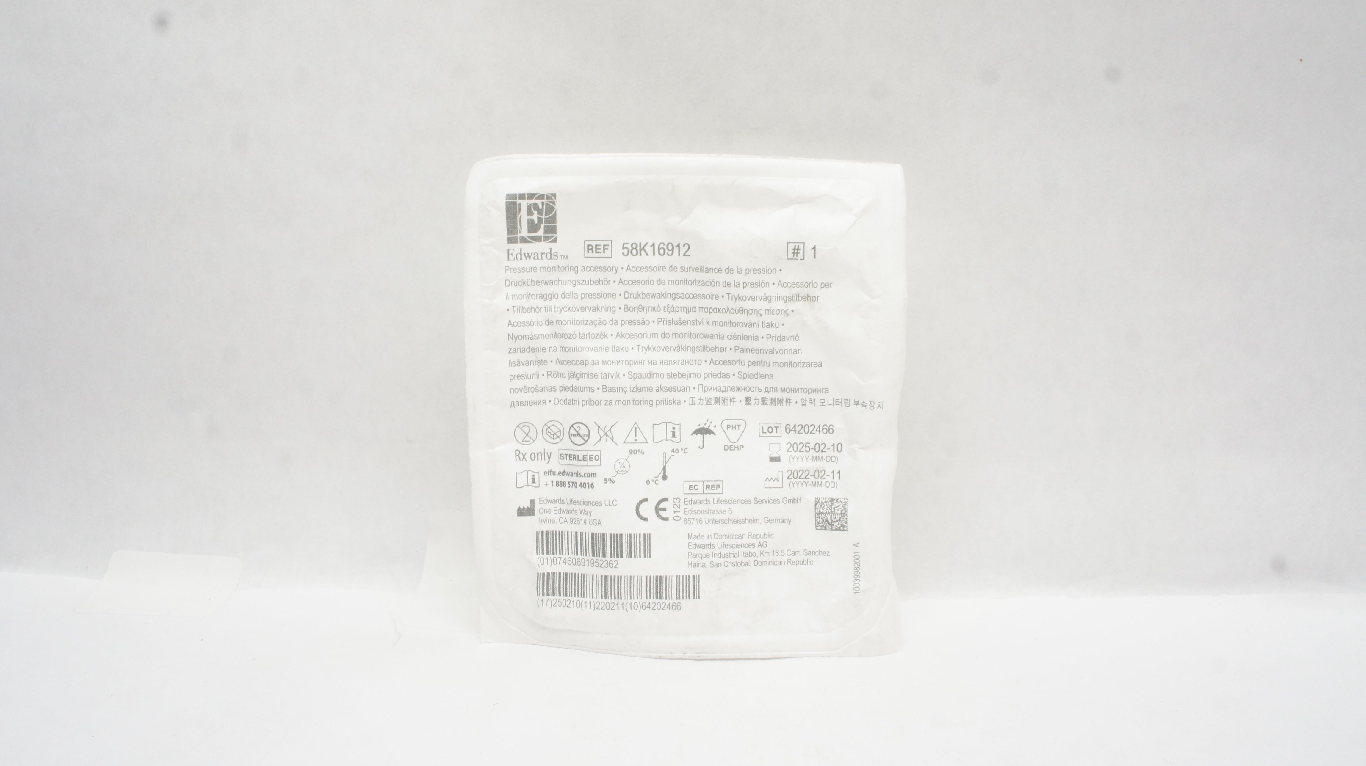 Edwards Lifesciences 58K16912 pressure Monitoring Accessory