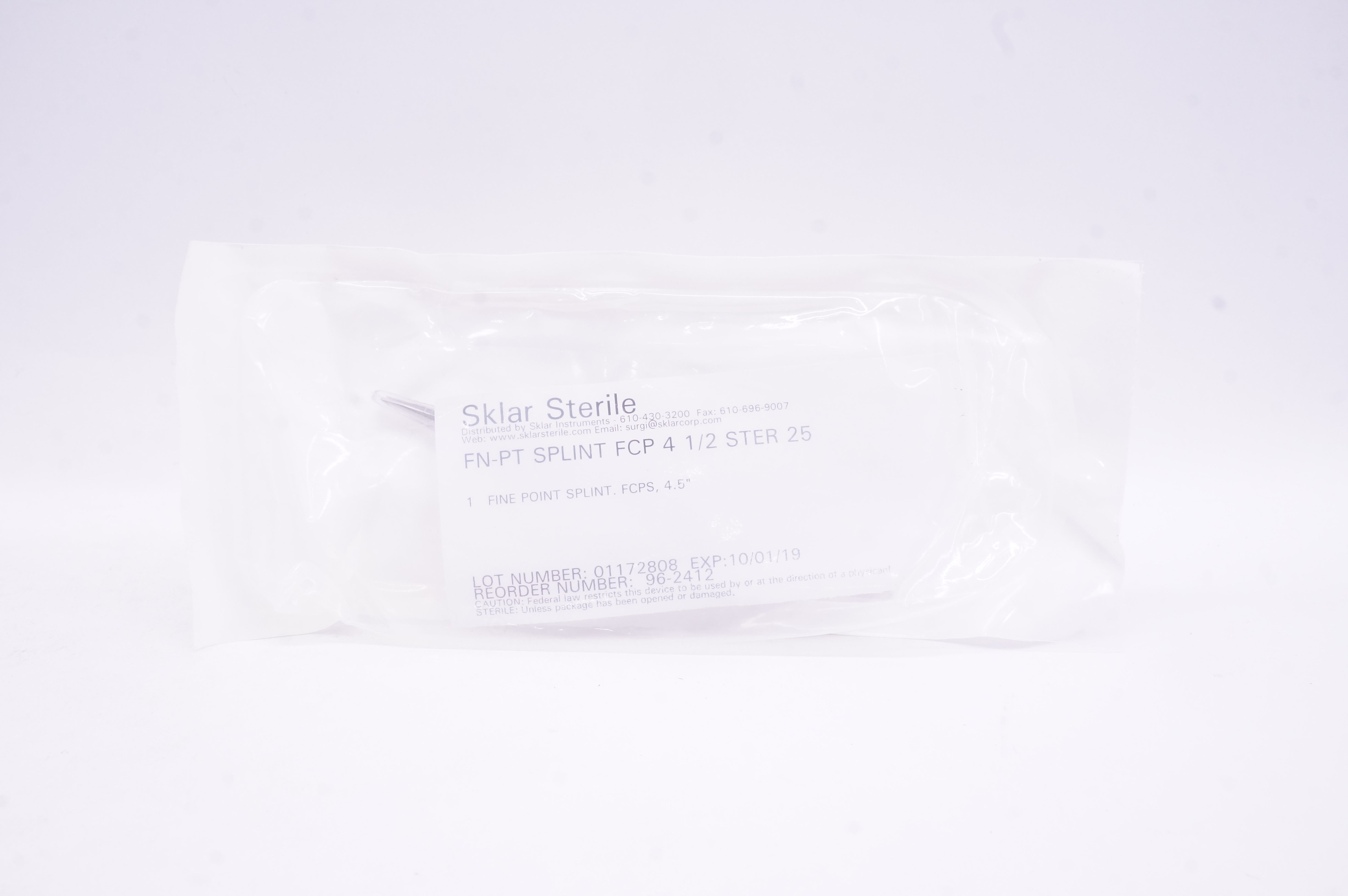 Sklar 96-2412  FN-PT Splint FCP 4 1/2 Ster 25 (x)