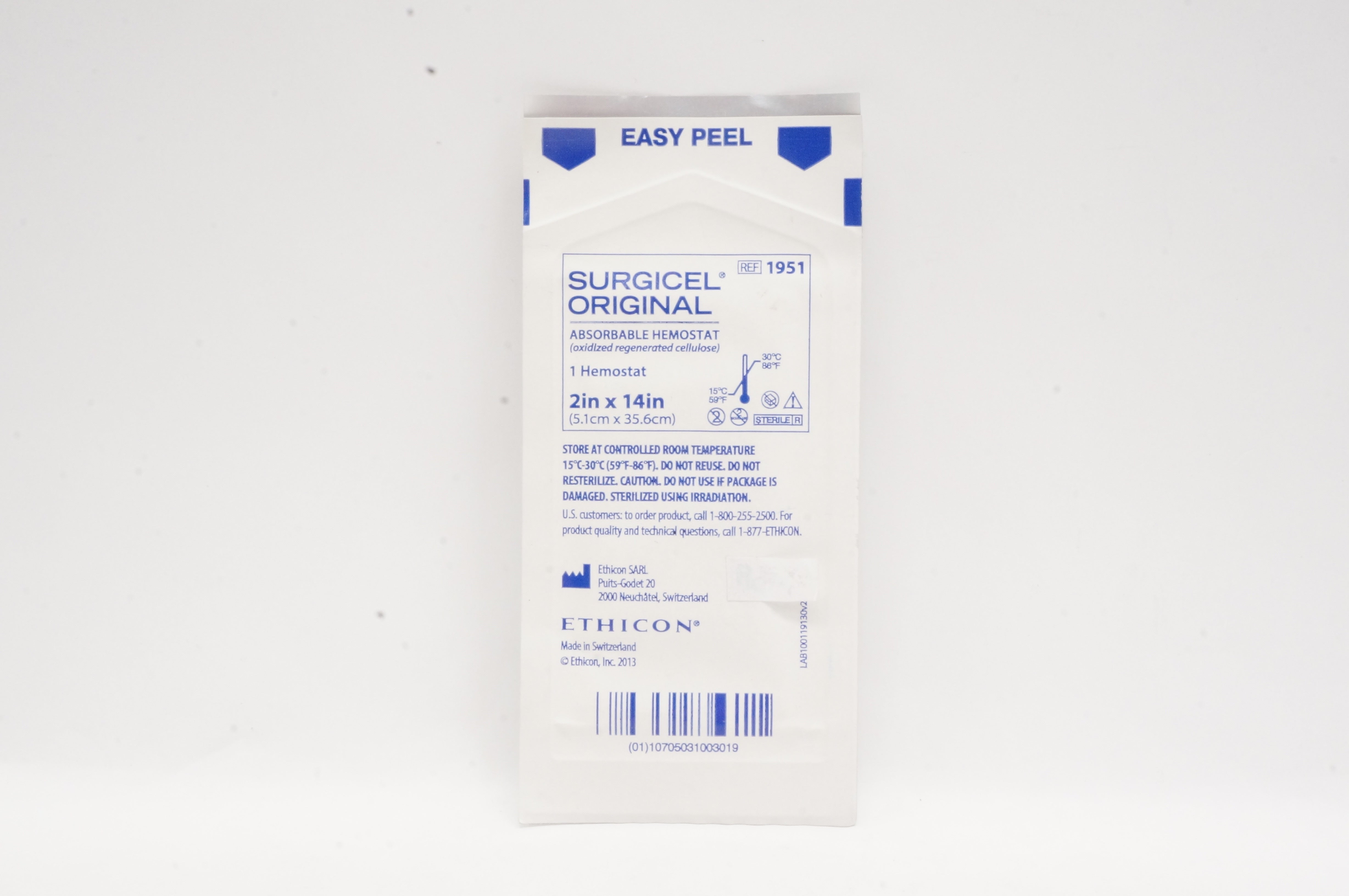 Ethicon 1951 Surgical Original Absorbable Hemostat 2inch x 14inch