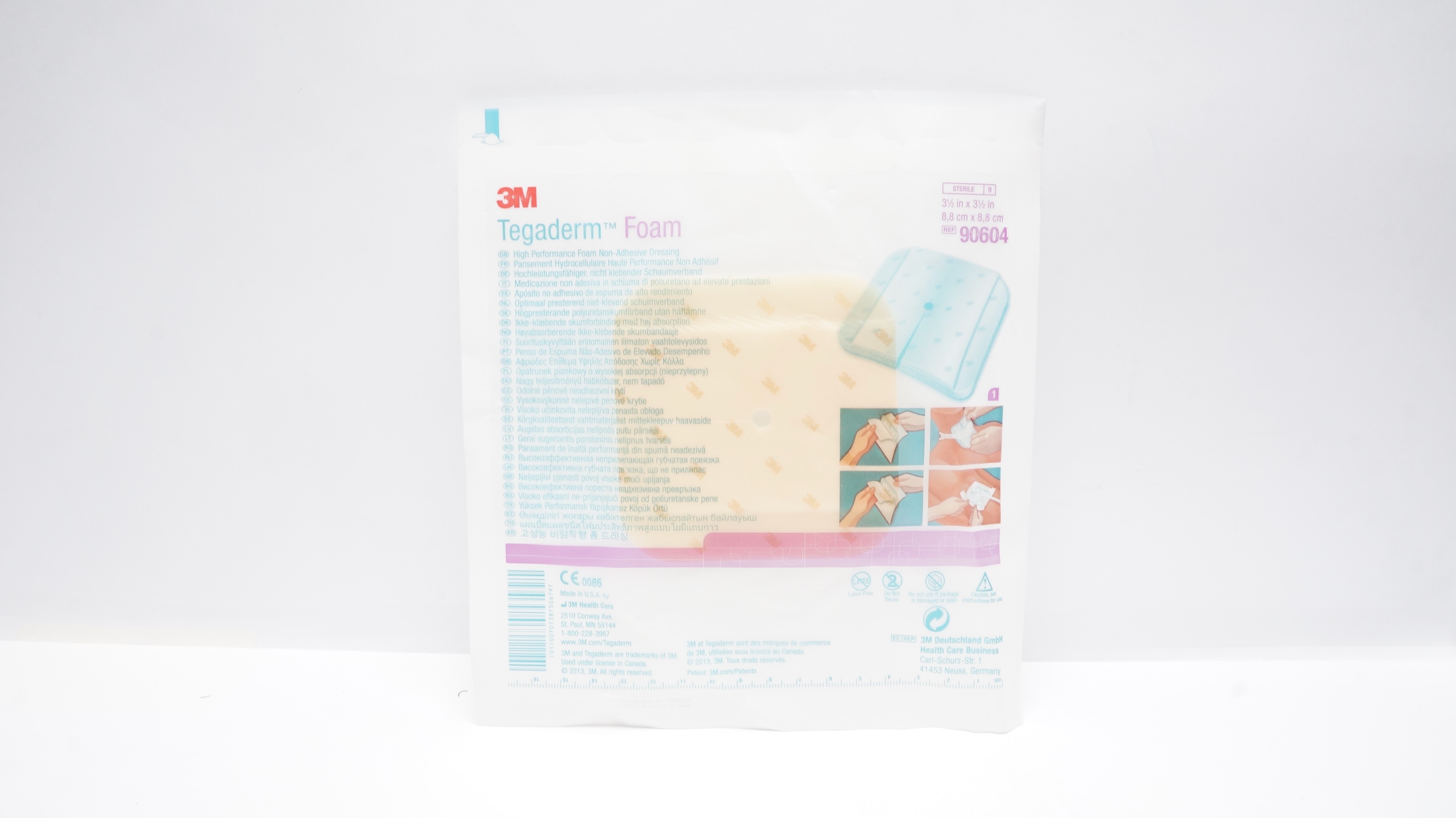 3M 90604 Tegaderm Foam High Performance Non-Adhesive Dressing 3-1/2 x 3-1/2in(x)